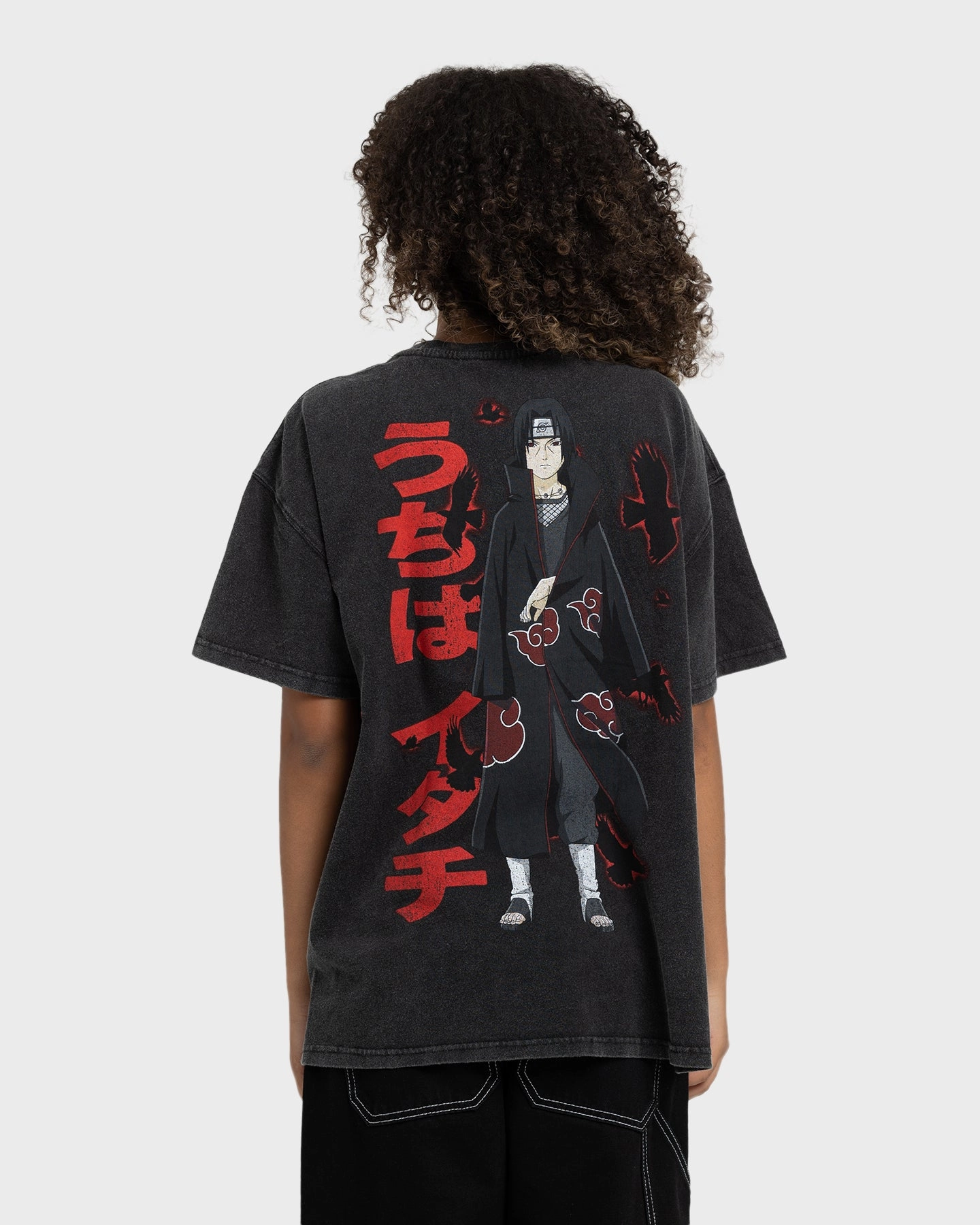 Goat Crew X Naruto Itachi Premium Vintage T-Shirt Vintage Black MultiPly Fabric Summer Casual