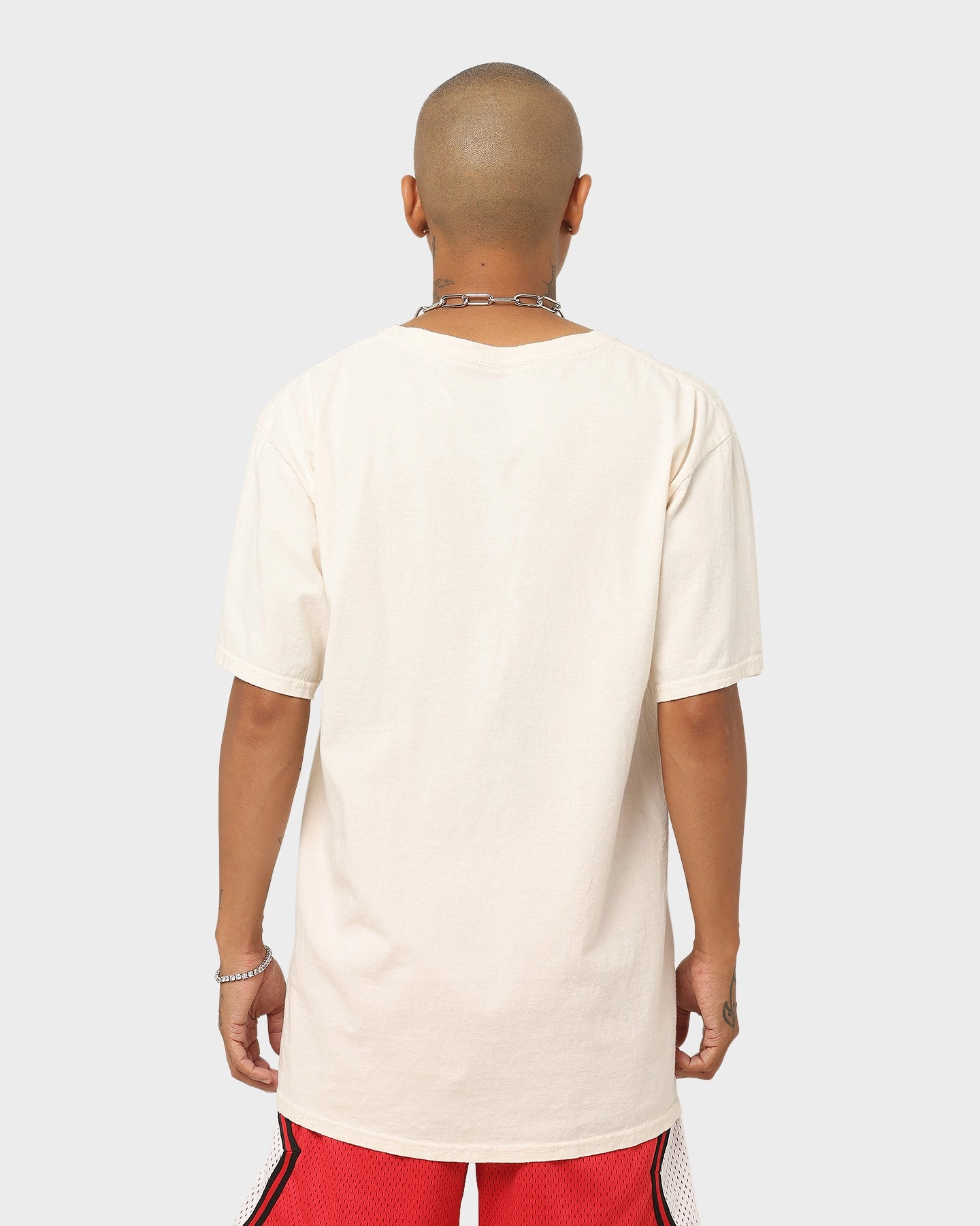 High Density Cotton Flexible Neckline Goat Crew Goat Skull Vintage T-Shirt Off White