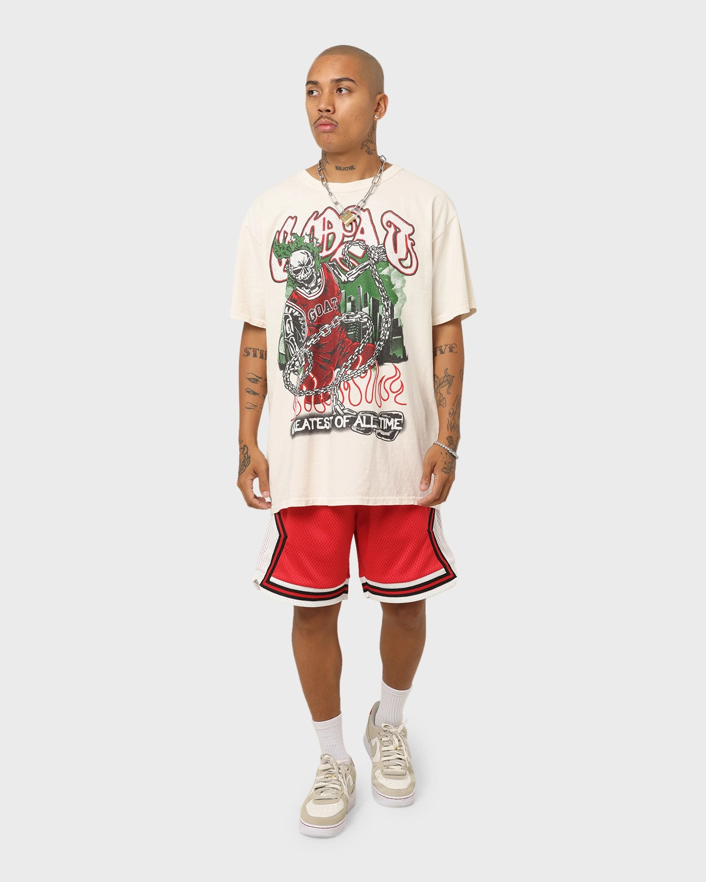 Breathable mesh lining Goat Crew Goat Skull Vintage T-Shirt Off White