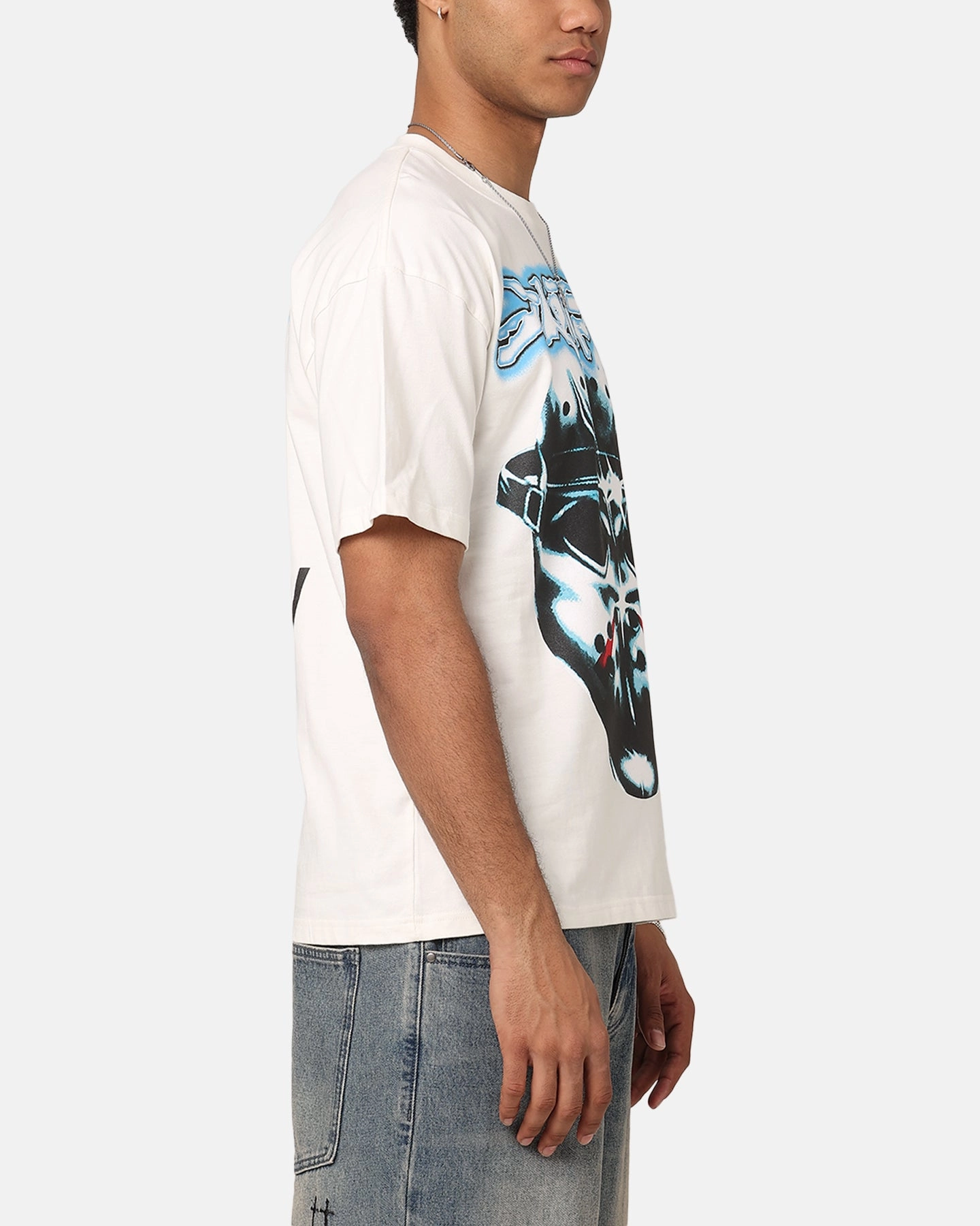 Quick Dry Fabric Floral freshness Loiter Search And Destroy T-Shirt Off White