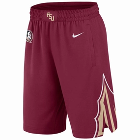 Active Comfort Wear Anti Friction Lining Nike Men's 2024 Arrowhead/Seminole Logo Design Replica Basketball Short - Garnet