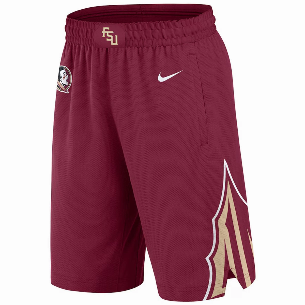 Nike Men's 2024 Arrowhead/Seminole Logo Design Replica Basketball Short - Garnet AbrasionResistant