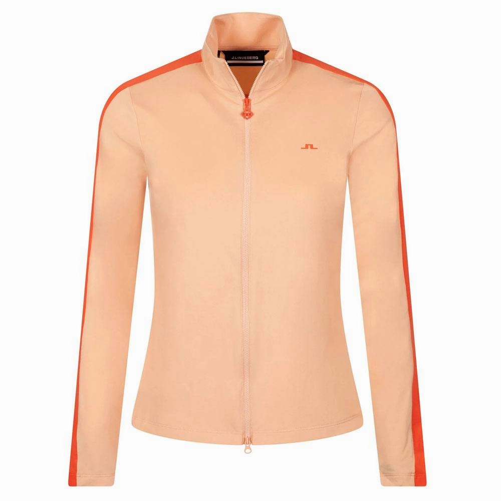 J.Lindeberg Winona Mid Layer Golf Jacket Almost Apricot - SP24 Women Outdoor Look