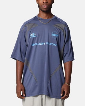 Boiler Room X Umbro Football Jersey T-Shirt Blue Non Chafing Stitch System