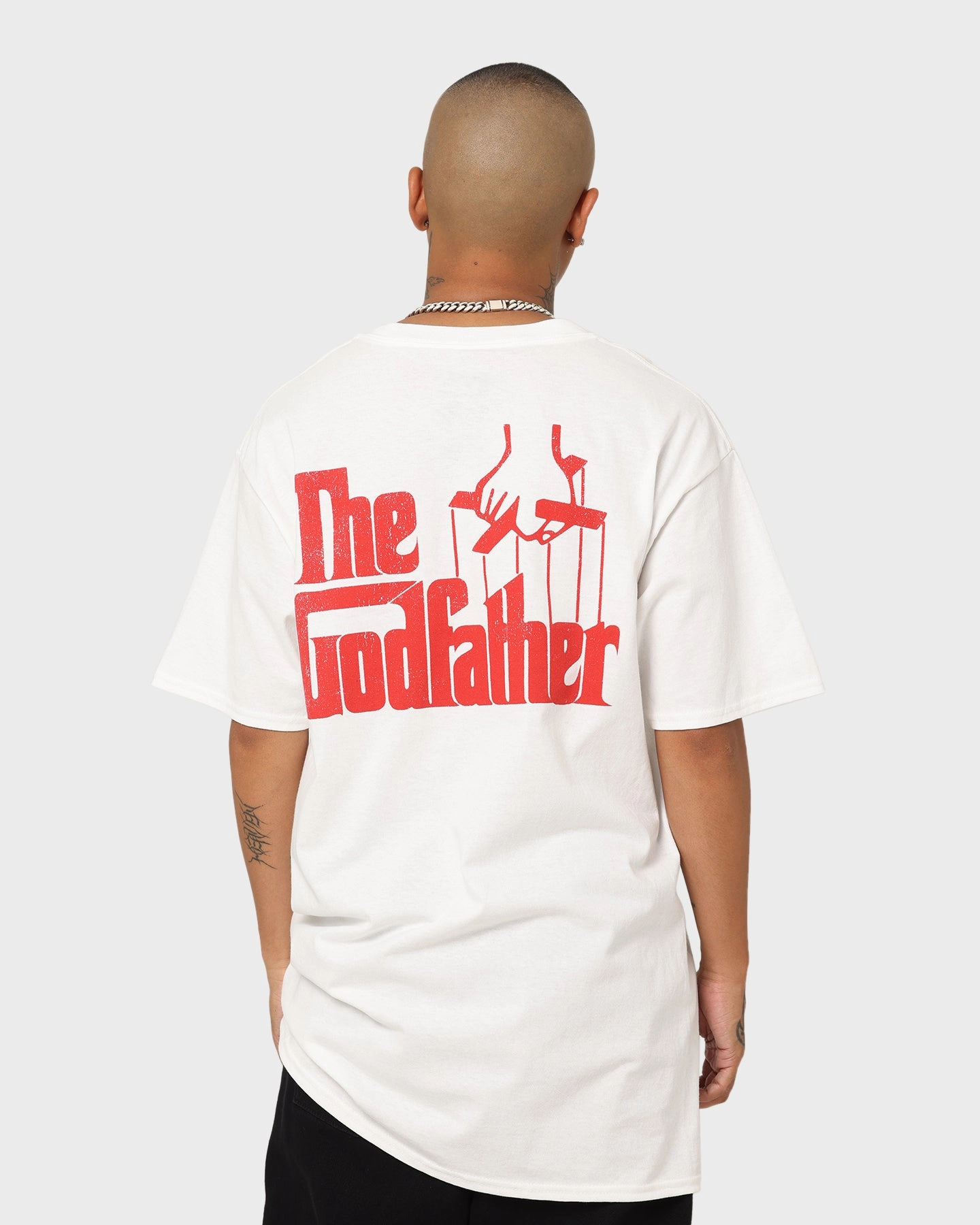 Minimal Outfit Layered Hem Detail American Thrift X The Godfather The Godfather Cat T-Shirt White