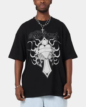 Ed Hardy Cross My Heart T-Shirt Black Leisure Casual Versatile Comfort Wear