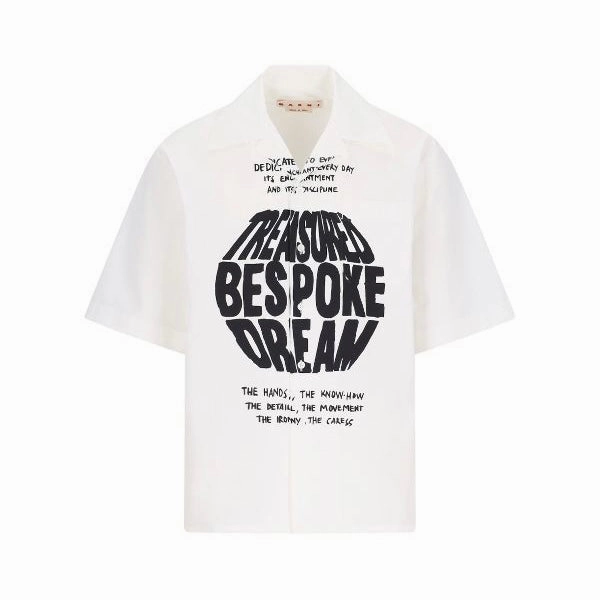 Marni S/S Print Shirt 'White' Striped style Durable Material