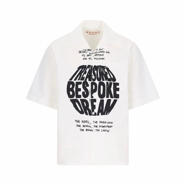 Marni S/S Print Shirt 'White' Subtle patterns Day-To-Night Wear