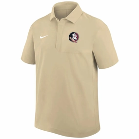 Nike Men's 2025 Seminole Logo Coach's Dri-fit Woven Polo - Vegas Gold Sustainable fashion