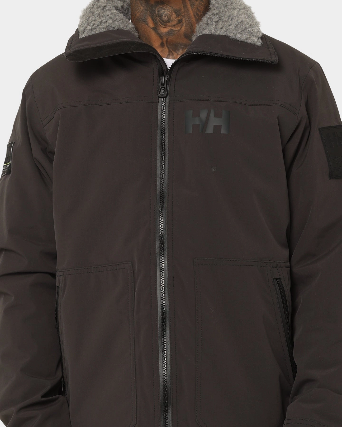 Helly Hansen Arctic Shelled Wool Pile Jacket Ebony Outdoor Ease Practical Jacket