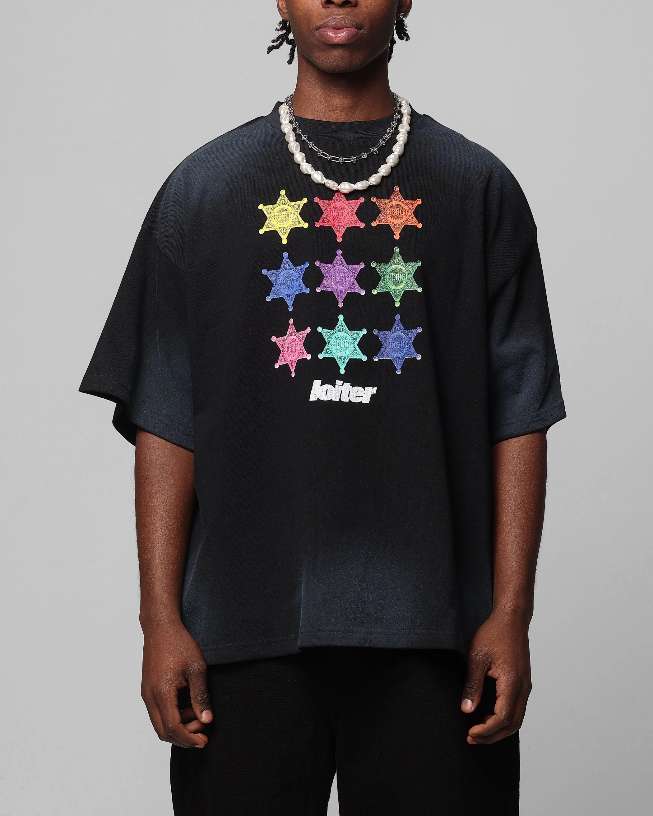 Dimensional Stability Weave Formal Elegance Loiter Sherif Vintage T-Shirt Washed Black