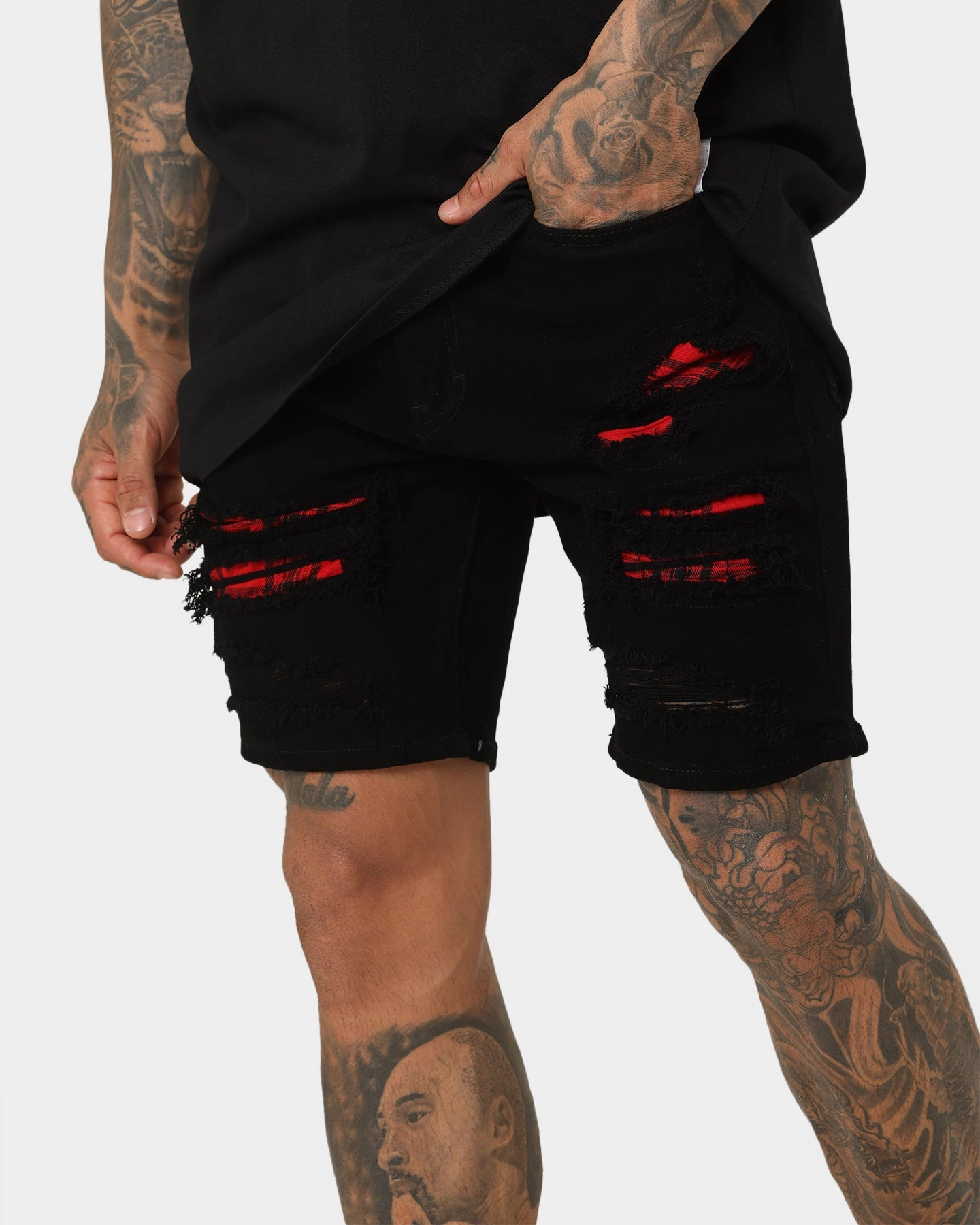 Saint Morta Tarta Summum Shorts Black/Red DurableStitching Durable Waistband