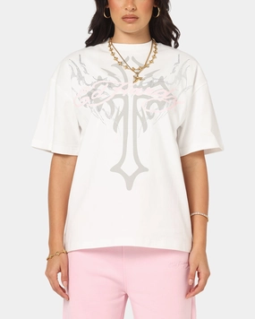 Daily Outfit Ed Hardy Trinity Rhinestone T-Shirt Off White