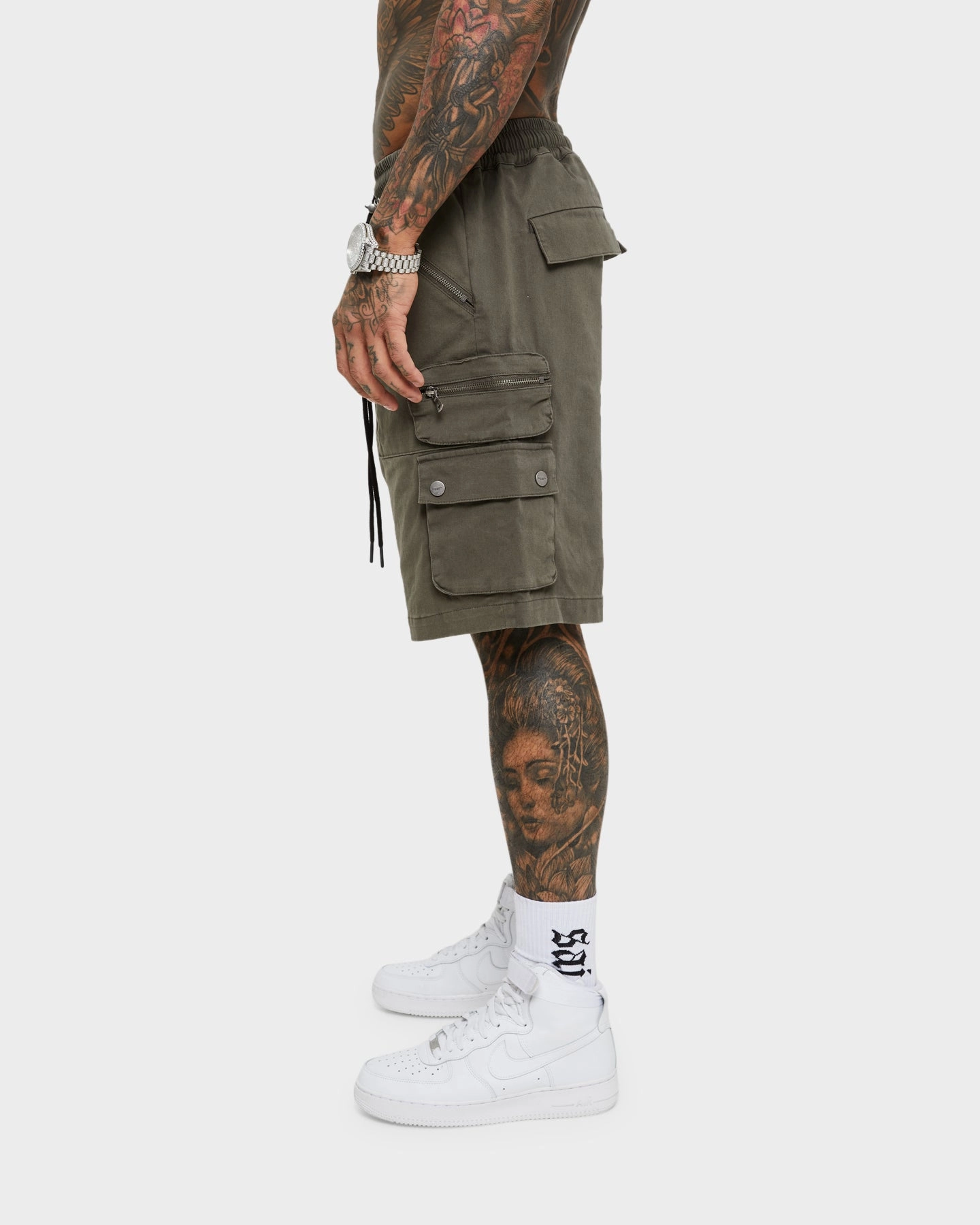 Saint Morta Desolation Cargo Shorts Army Green Multi Pocket Functionality