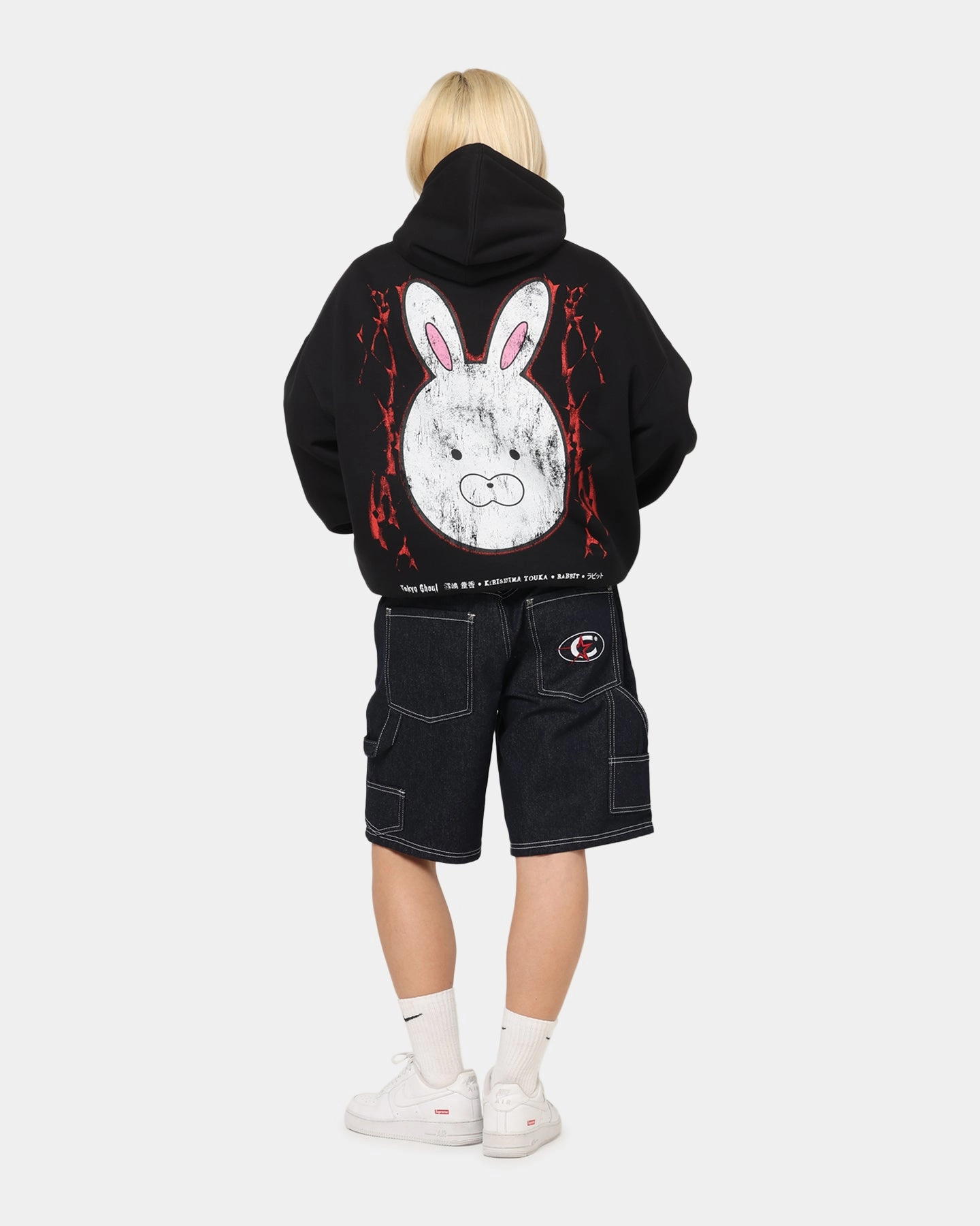 73 Studio X Tokyo Ghoul Rabbit Premium Hoodie Black Double Stitched Edging