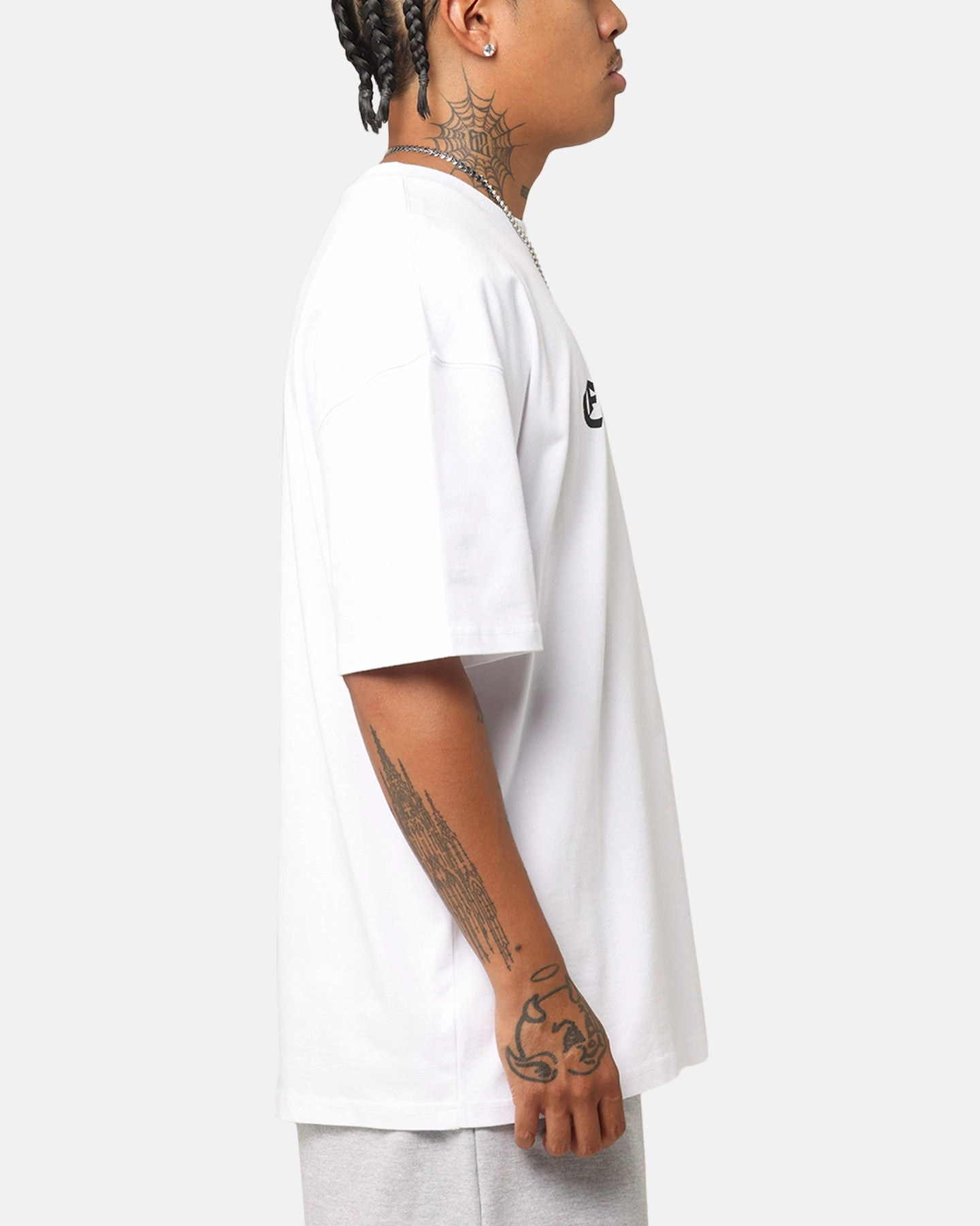 Elevn Clothing Co Triple Star T-Shirt White Stretchable Armholes Breezy Comfort