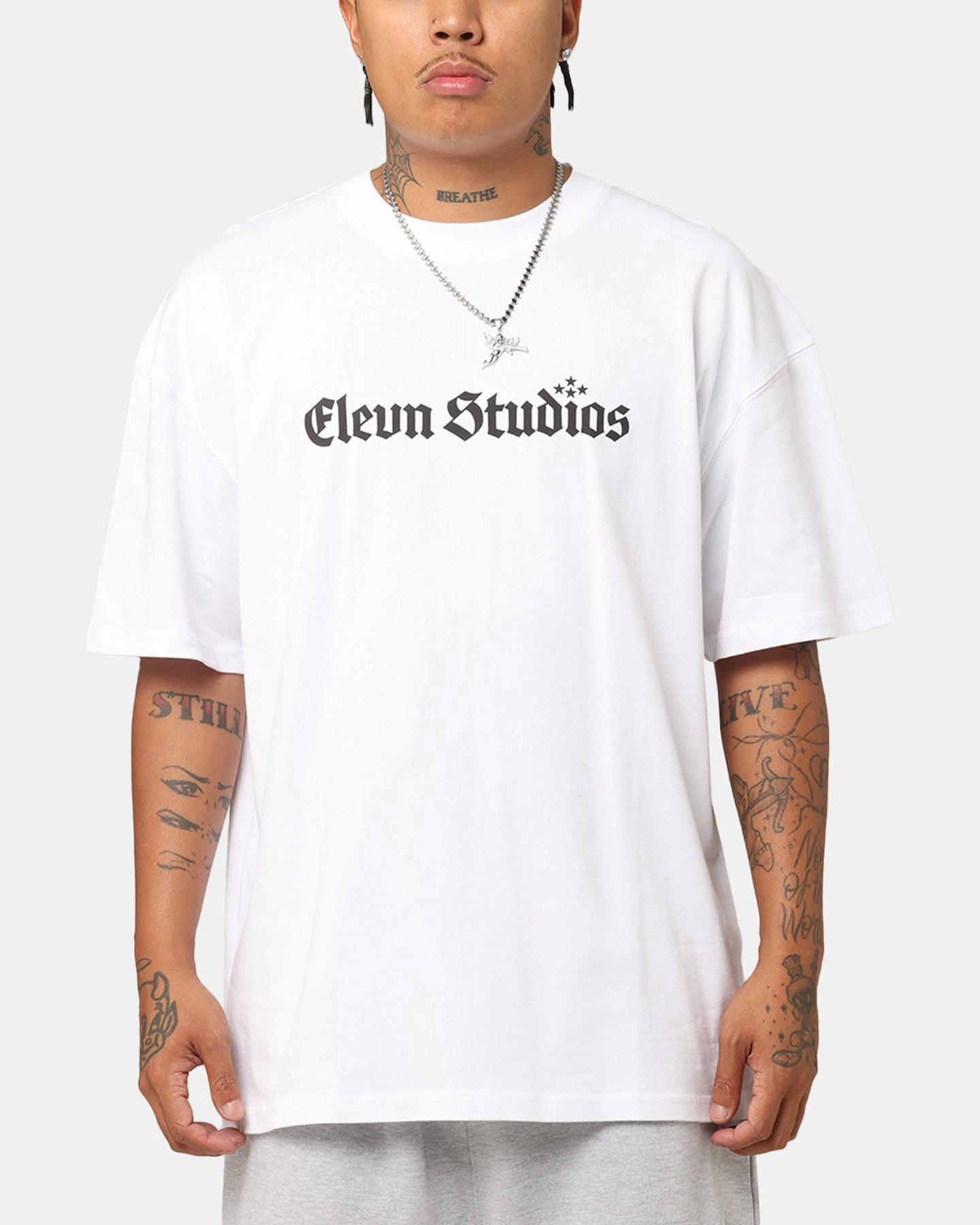 Elevn Clothing Co Triple Star T-Shirt White Top Rated
