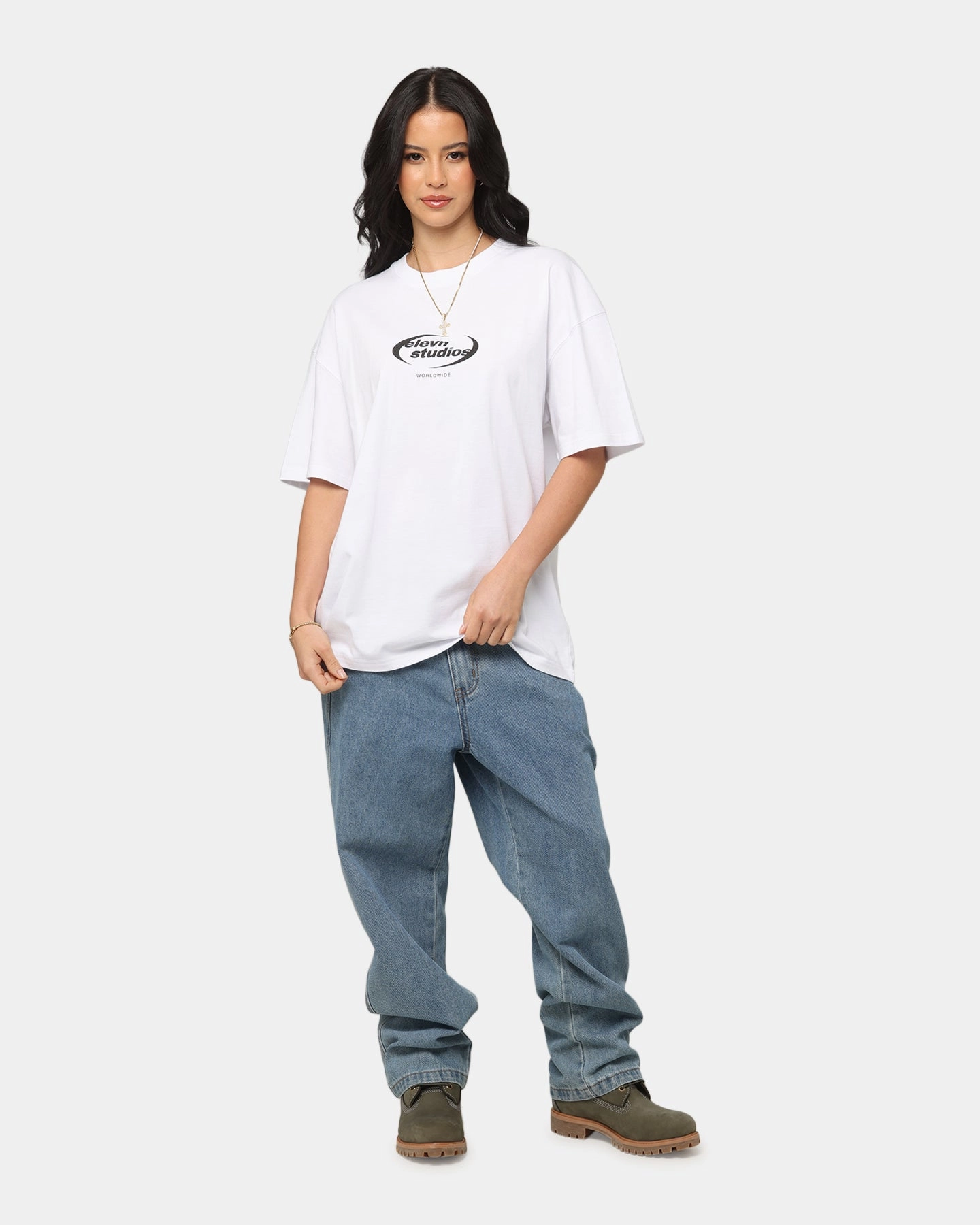 Elevn Clothing Co Worldwide Studios T-Shirt White Chic Wearable All-day style