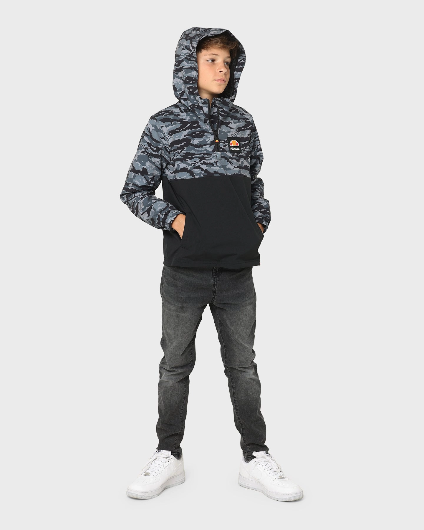 Winter Shield Pilates Ellesse Kids' Giameniti Windbreaker Camo/Black