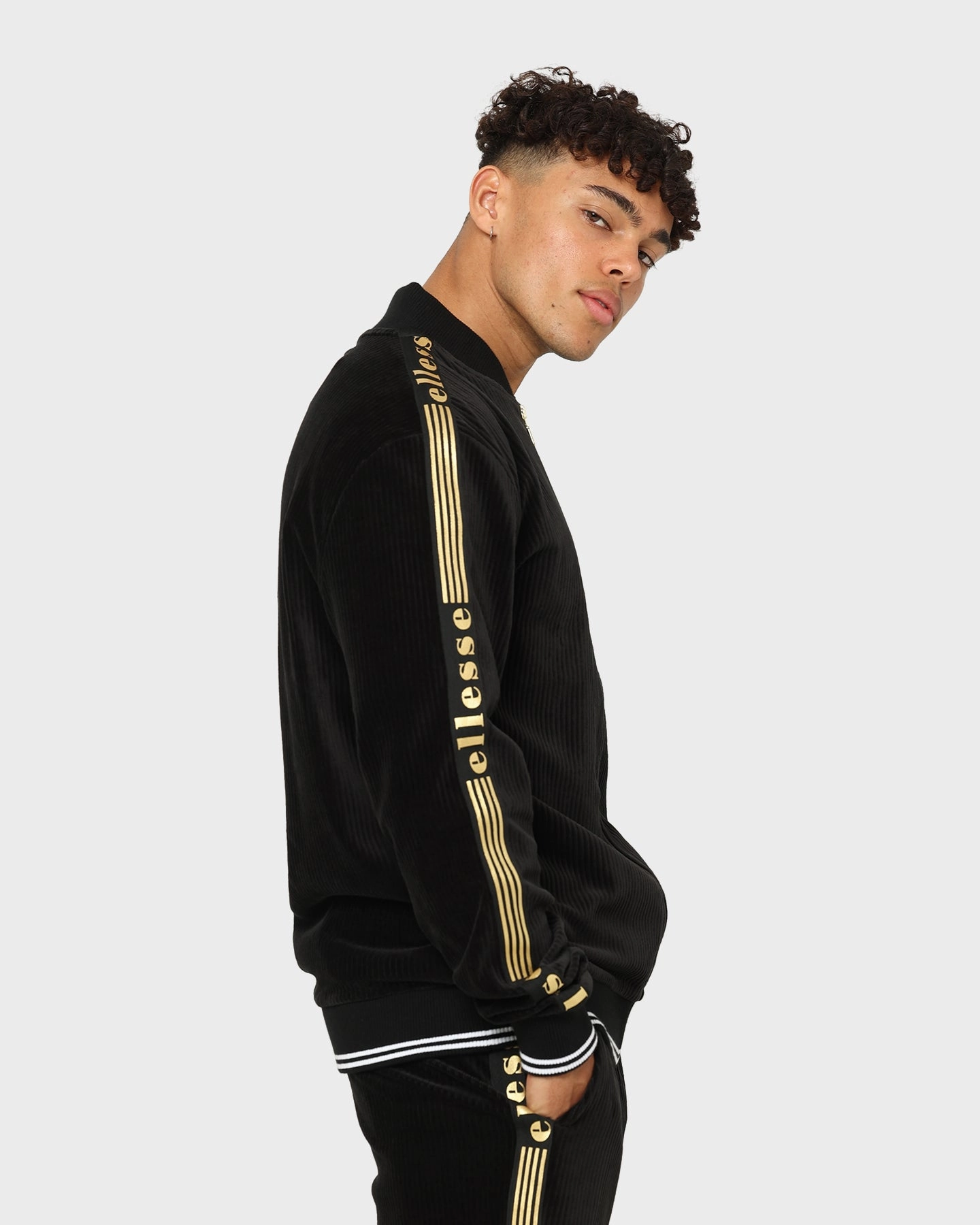 Blueprint Ellesse Monzo Corduroy Track Jacket Black/Gold