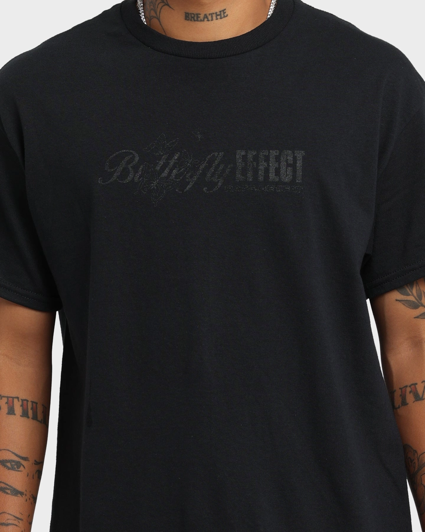 Rats Get Fat Butterfly Effect Vintage T-Shirt Black/Black EnhancedDurabilityFinish