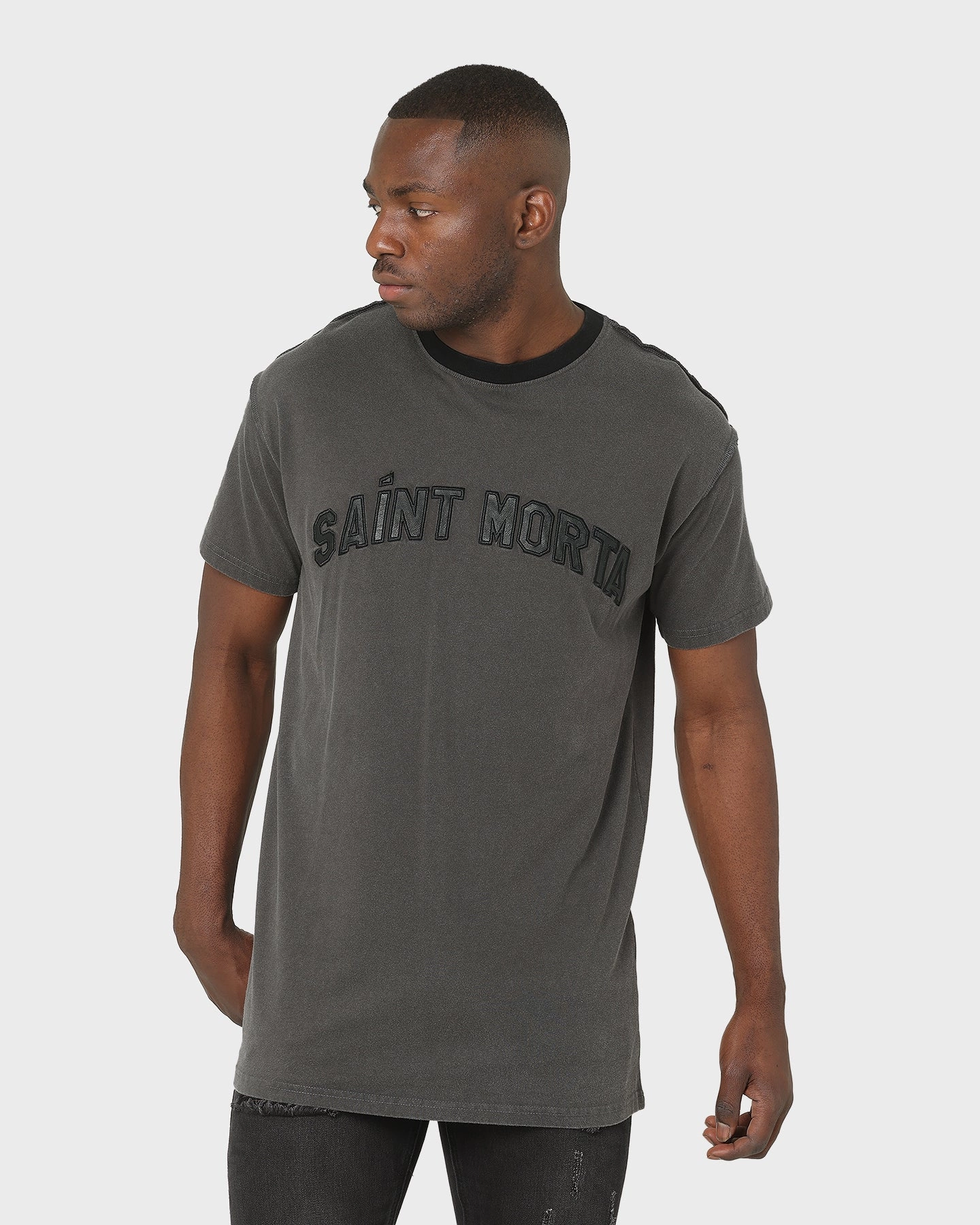Saint Morta Kingdom Lafayette T-Shirt Vintage Grey Colorfast Material