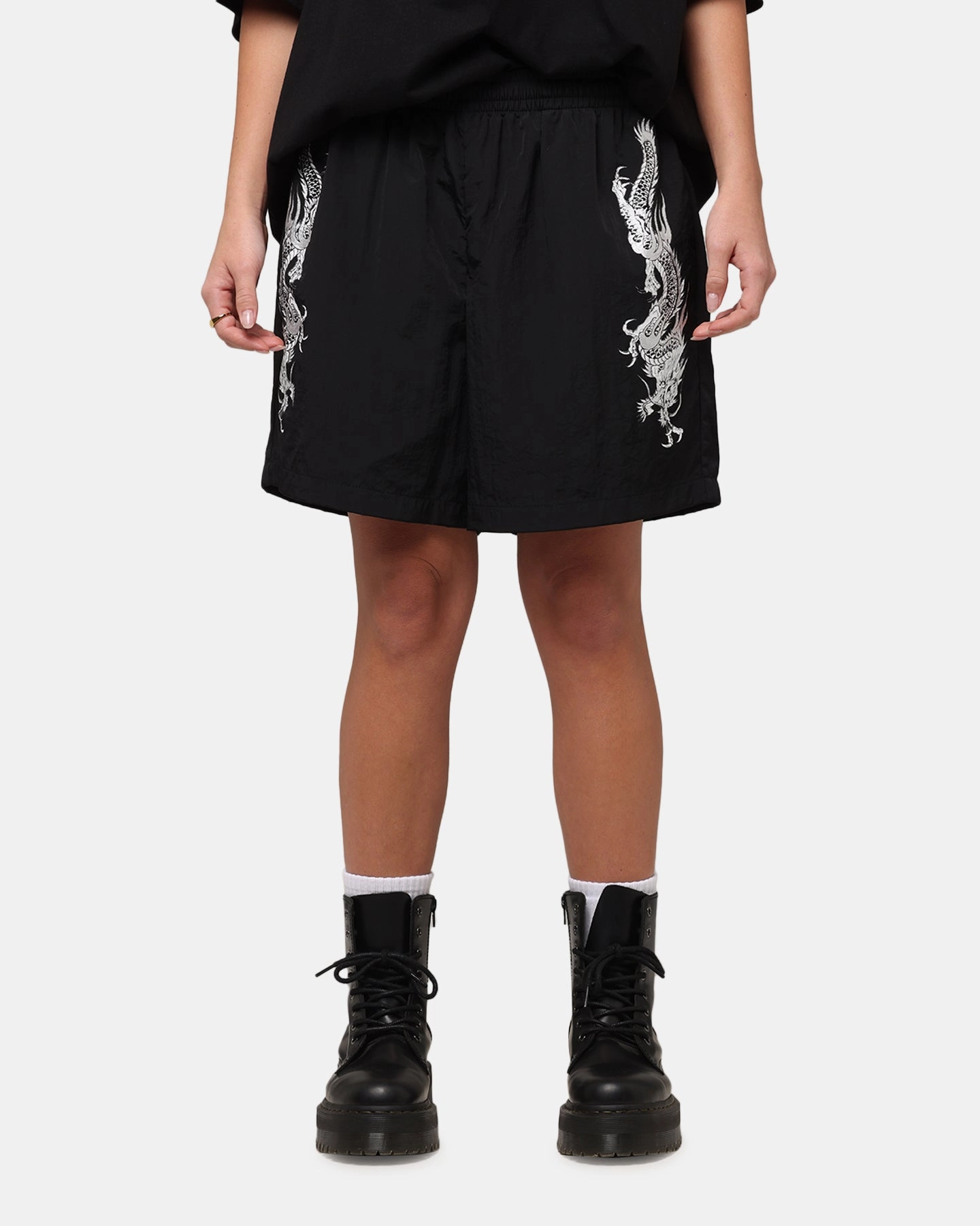 Ed Hardy Tribal Dragon Shorts Black Artisanal No Slip Gripper