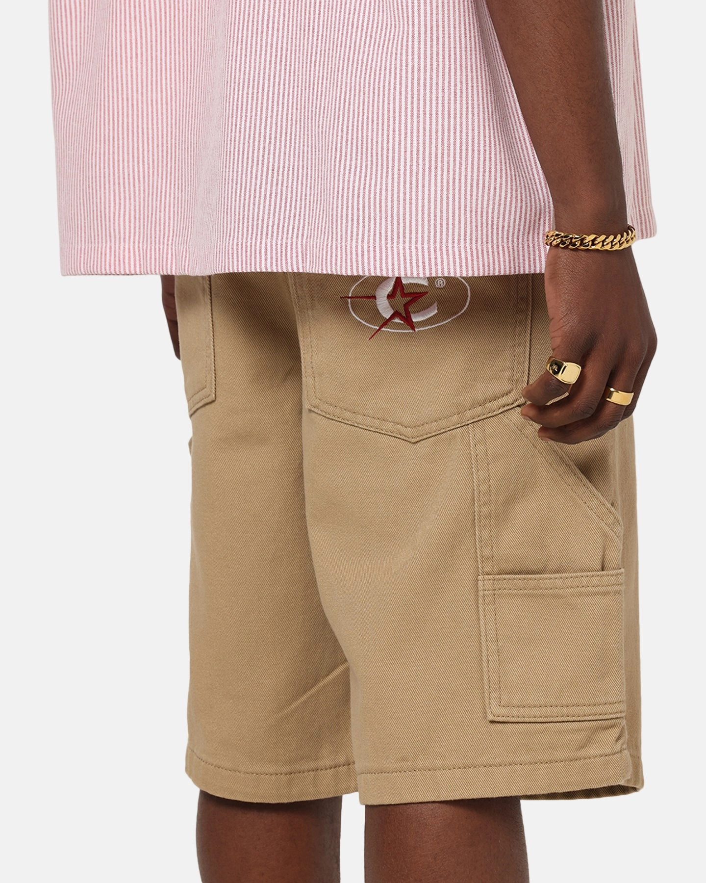 Carre Carpenter Jorts Stone Non Restrictive Movement Active Look