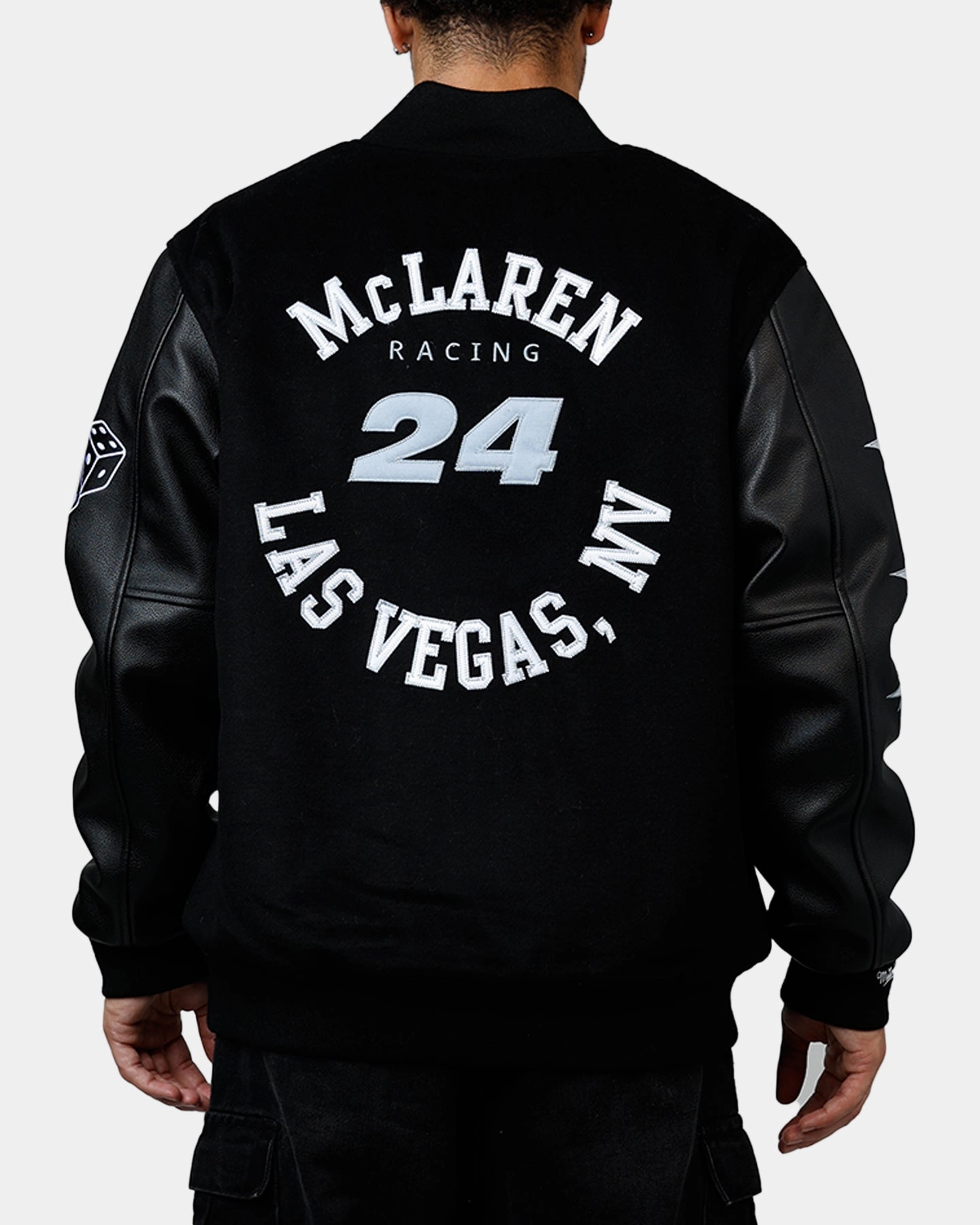 Mitchell & Ness X Mclaren 'Vegas Grad Prix 2024' Varsity Jacket Black Pullover