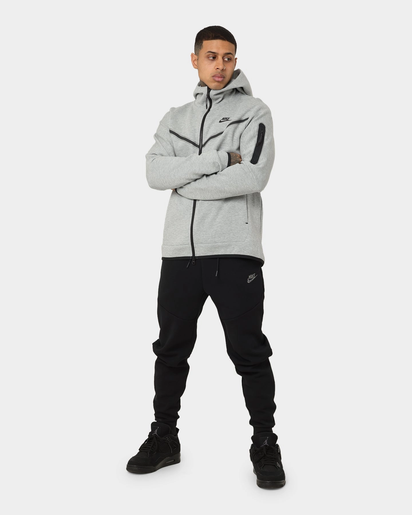 Contacts Nike Nike Sportswear Tech Fleece Full Zip Hoodie Grey Heather/Black