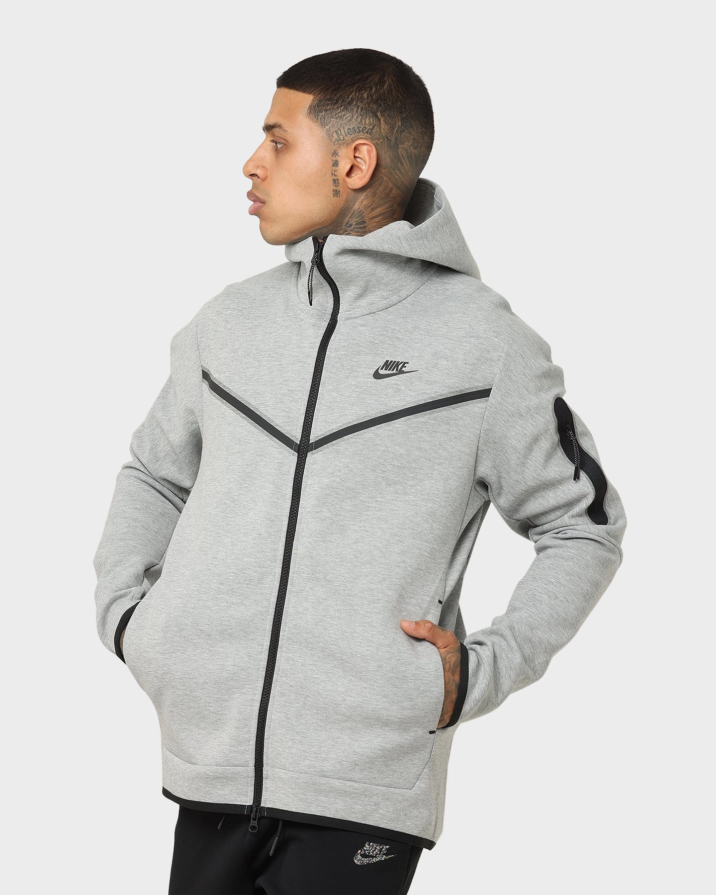 Nike Nike Sportswear Tech Fleece Full Zip Hoodie Grey Heather/Black Sympathy All Weather Protection