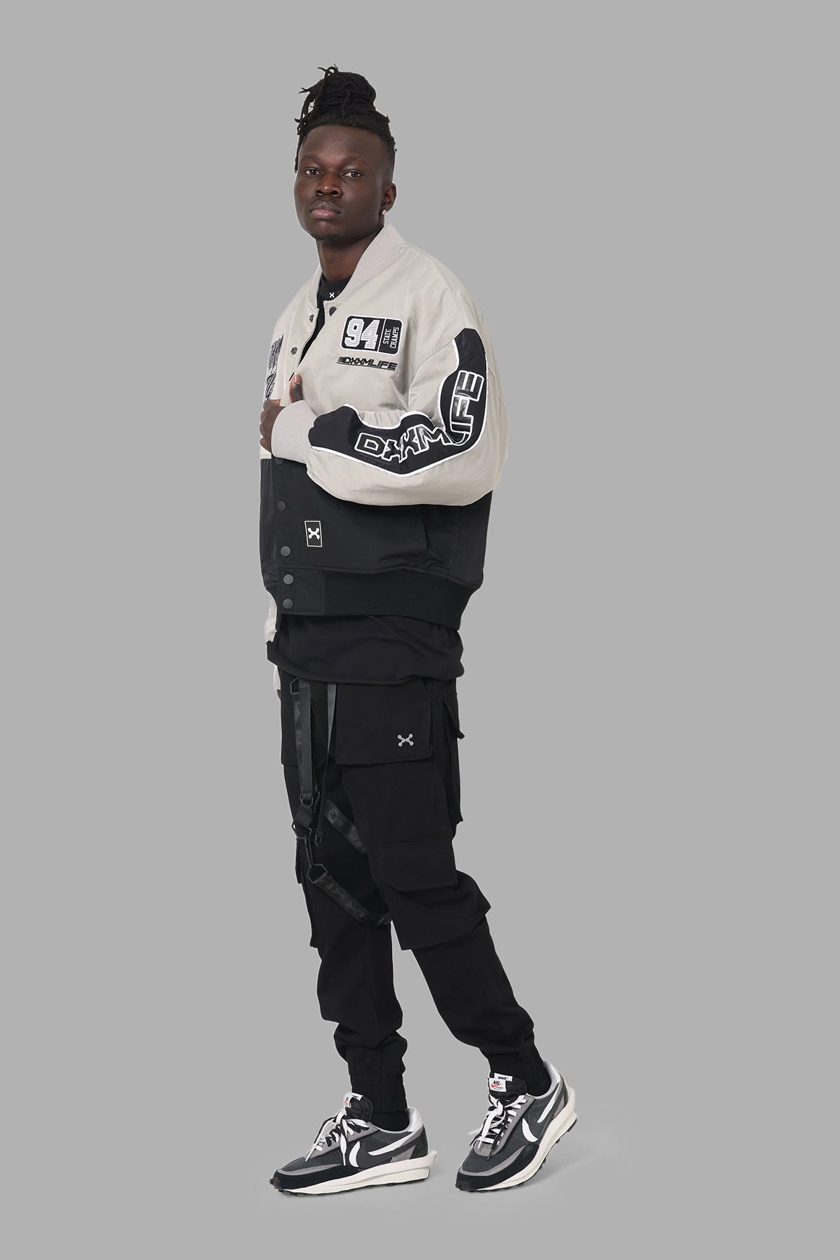 Wax Convertible Collar DXXMLife L-5 DXXM Racing Jacket Grey/Black