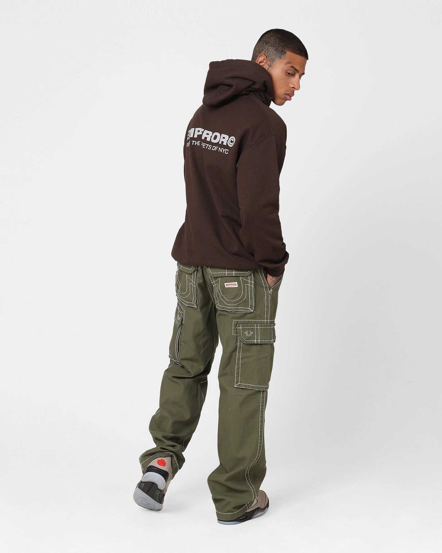 Laser Cut Perforations Windproof Barrier Emperor Apparel The Streets Hoodie Brown