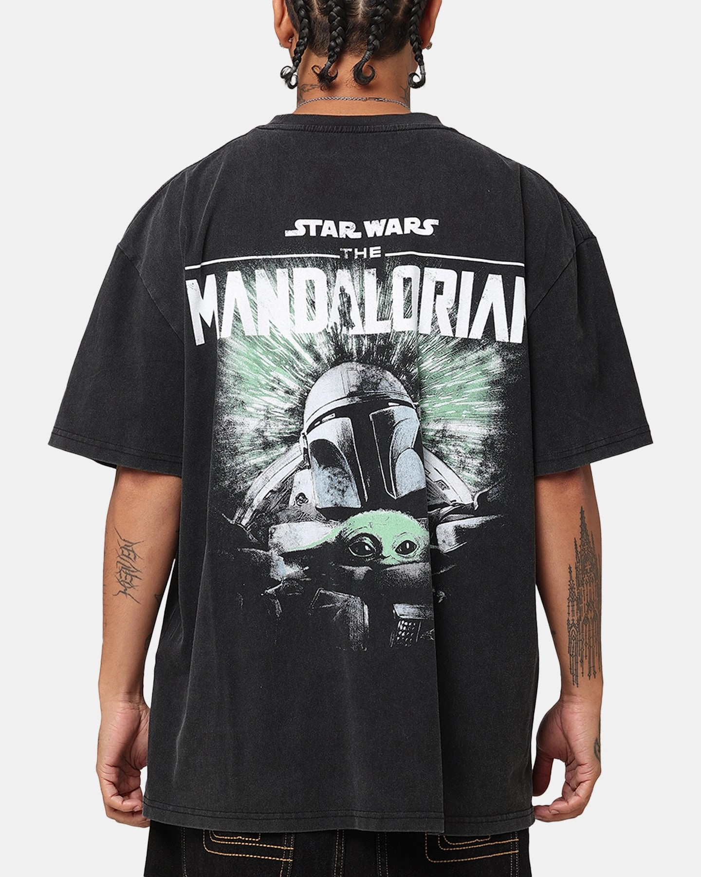 Essential Wear Star Wars The Mandalorian Heavy T-Shirt Vintage Black