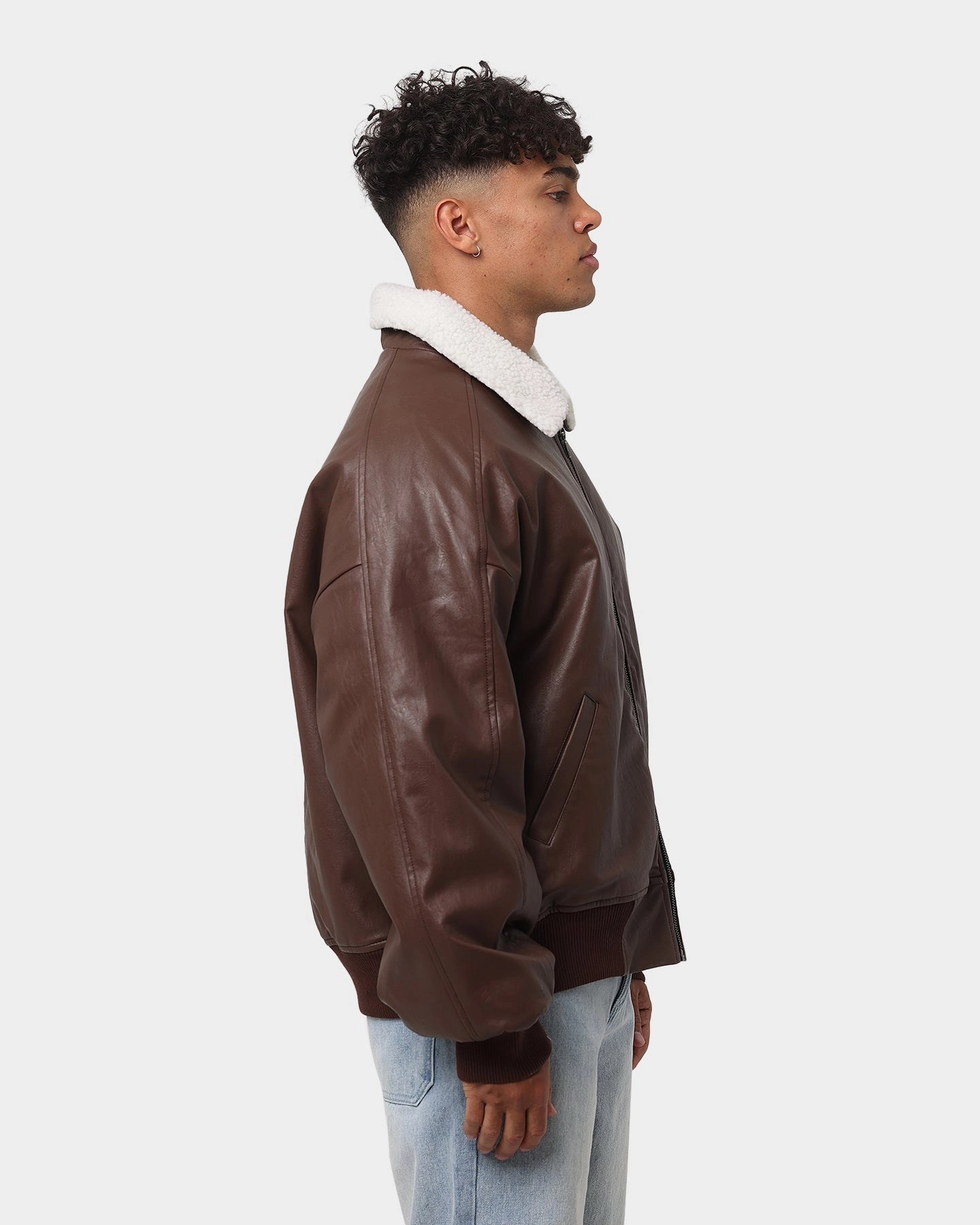 EN ES Apex Sherpa Jacket Brown Check