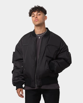 EN ES Flight Bomber Jacket Black Stylish
