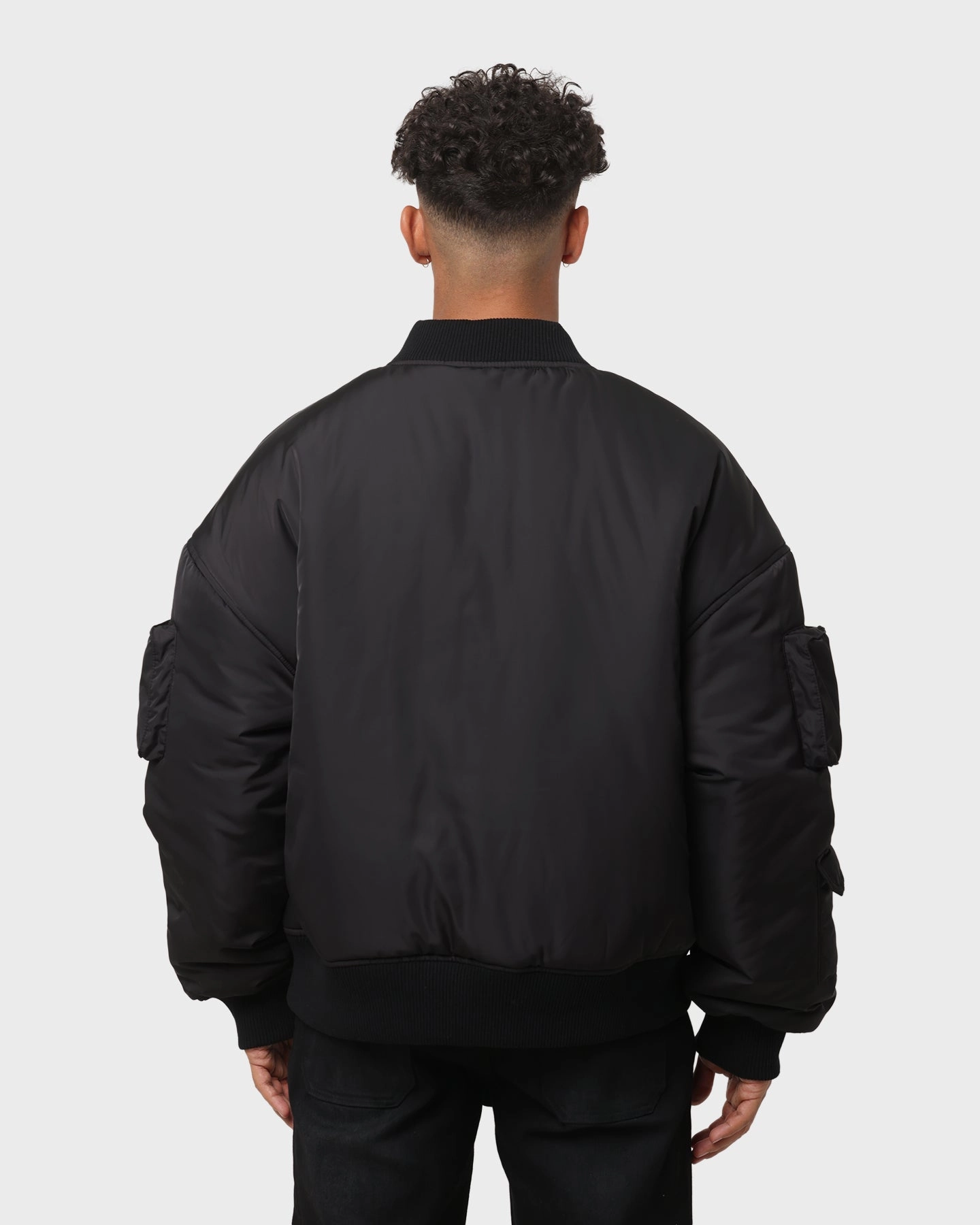 EN ES Flight Bomber Jacket Black Contest Fashion Vibe