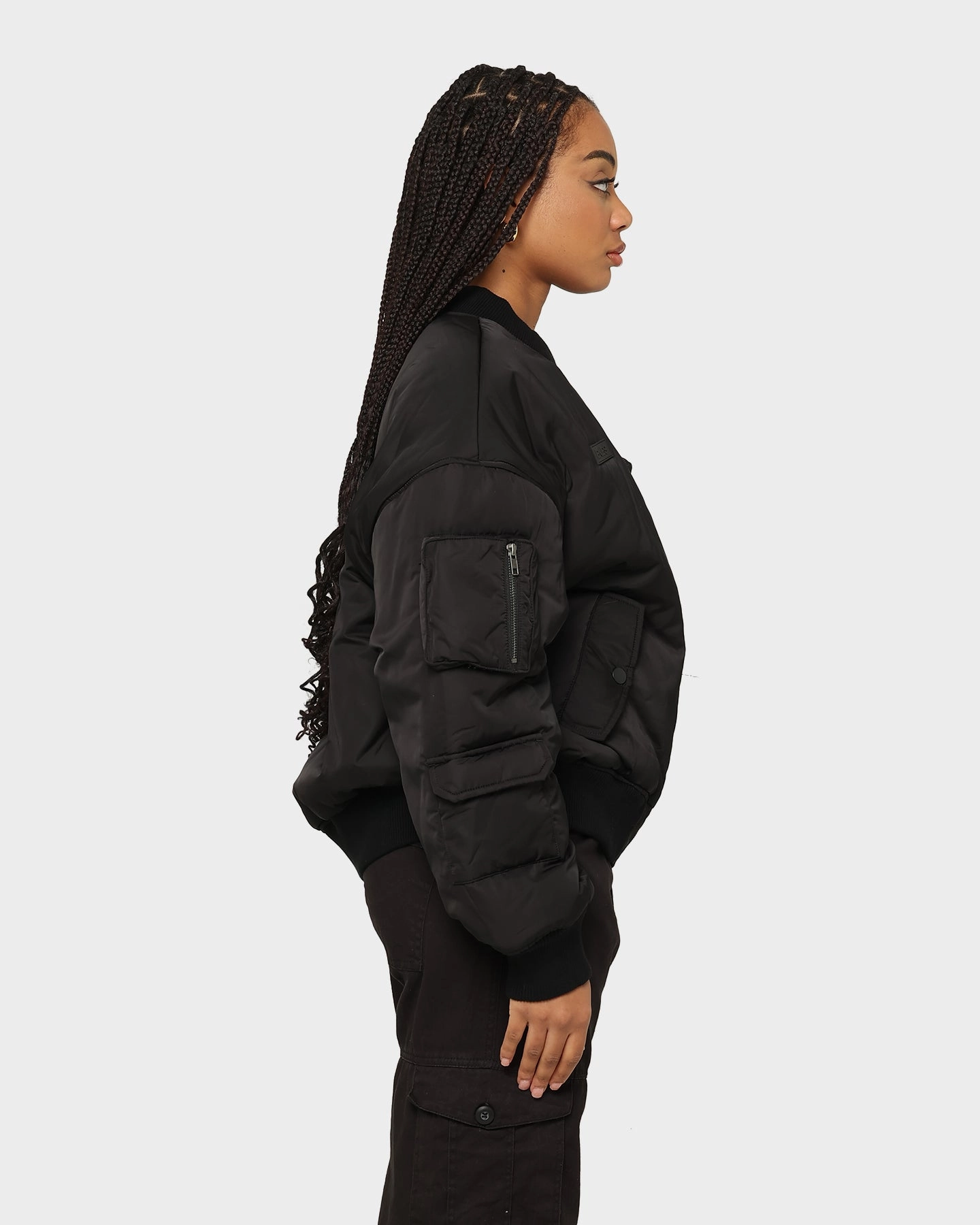 EN ES Flight Bomber Jacket Black Core Look
