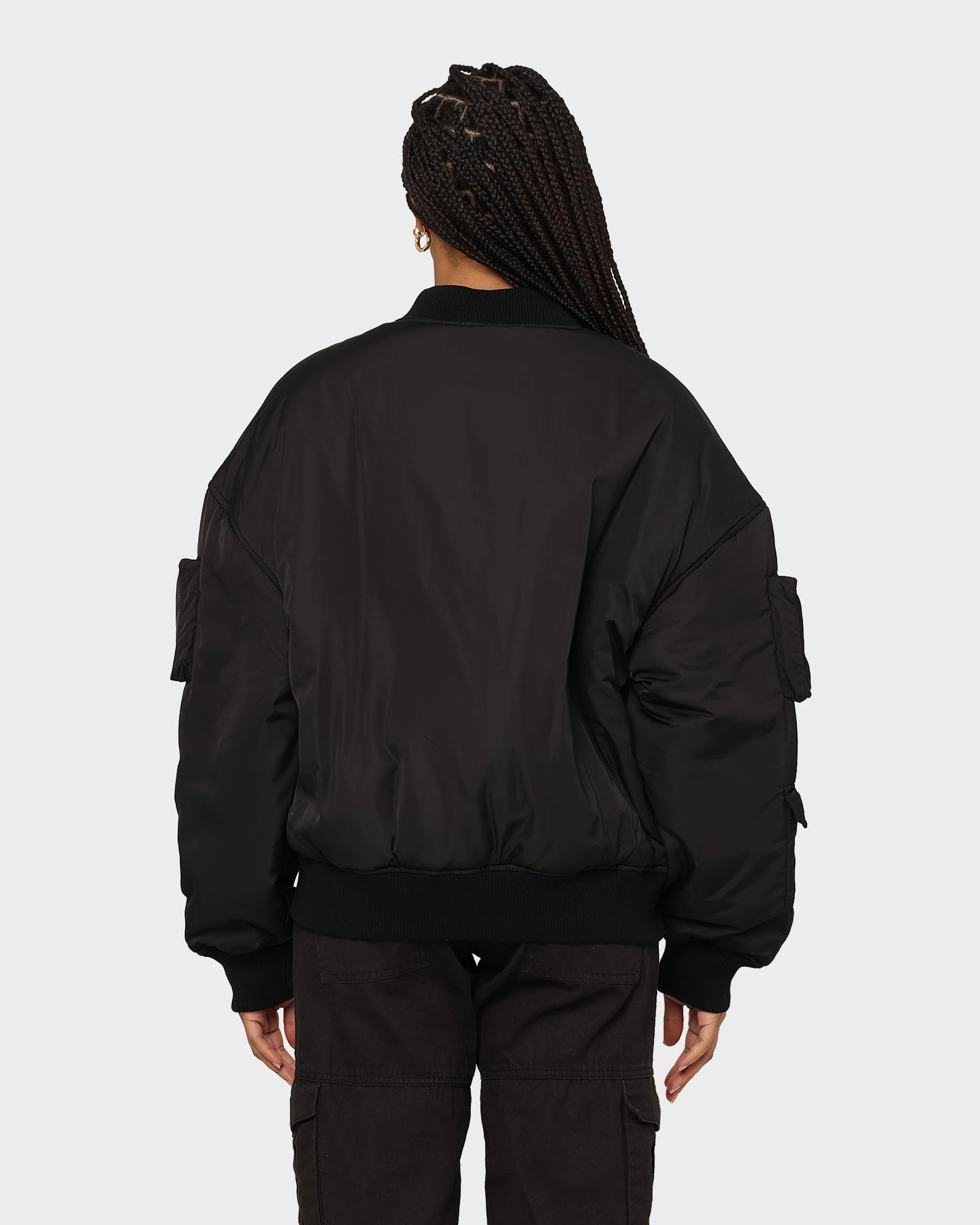 Modern Tailoring Full Length Front Zipper EN ES Flight Bomber Jacket Black