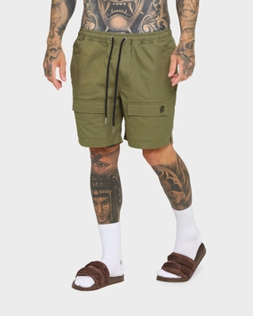 Anti Cling Technology EN ES Utility Beach Shorts Khaki Green