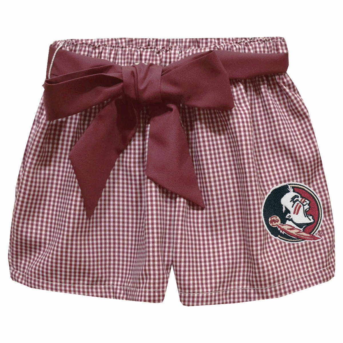 Comfortable texture Vive La Fete Infant/Toddler Girl's Seminole Logo Mini Check Short - Garnet/White