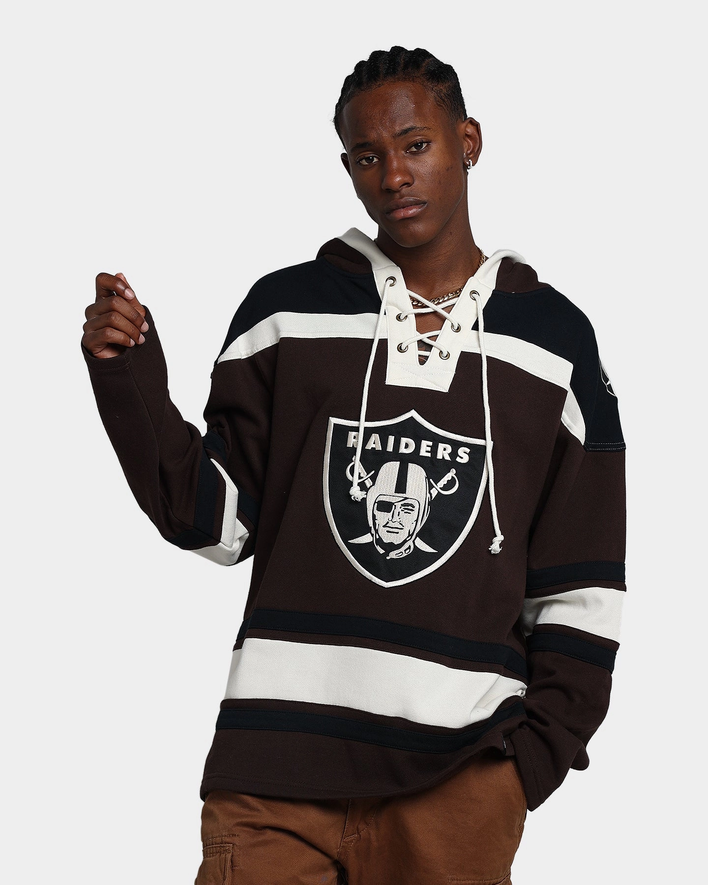 47 Brand Las Vegas Raiders Superior Lacer Hoodie Brown Storage Street Cool