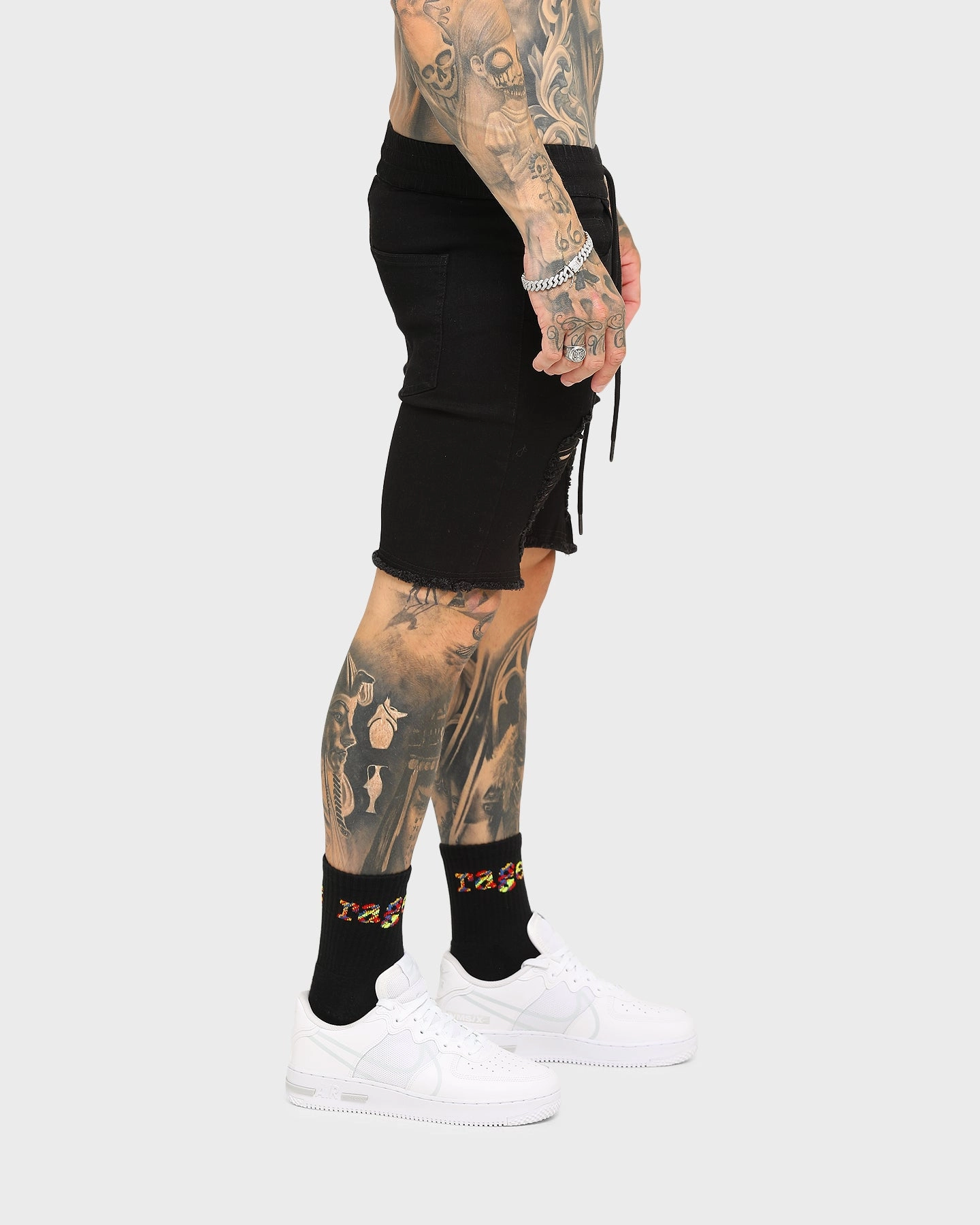Anti Odor ENES Gunner Skinny Ripped Shorts Black