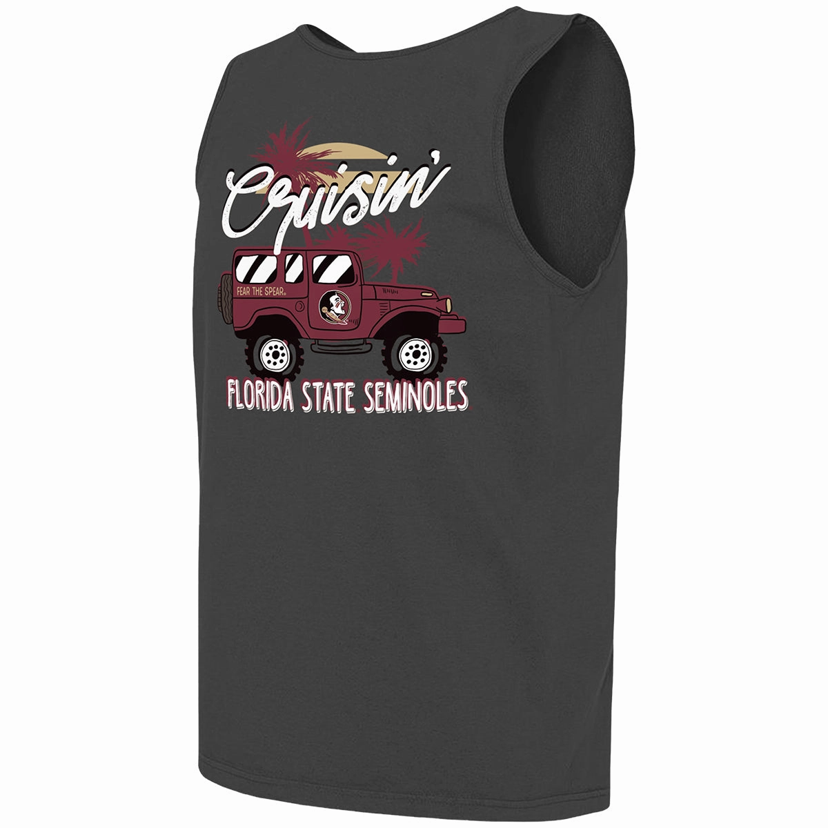 Breathable mesh inserts Image One Comfort Colors Florida State Seminoles Cruisin' Design Tank Top - Pepper