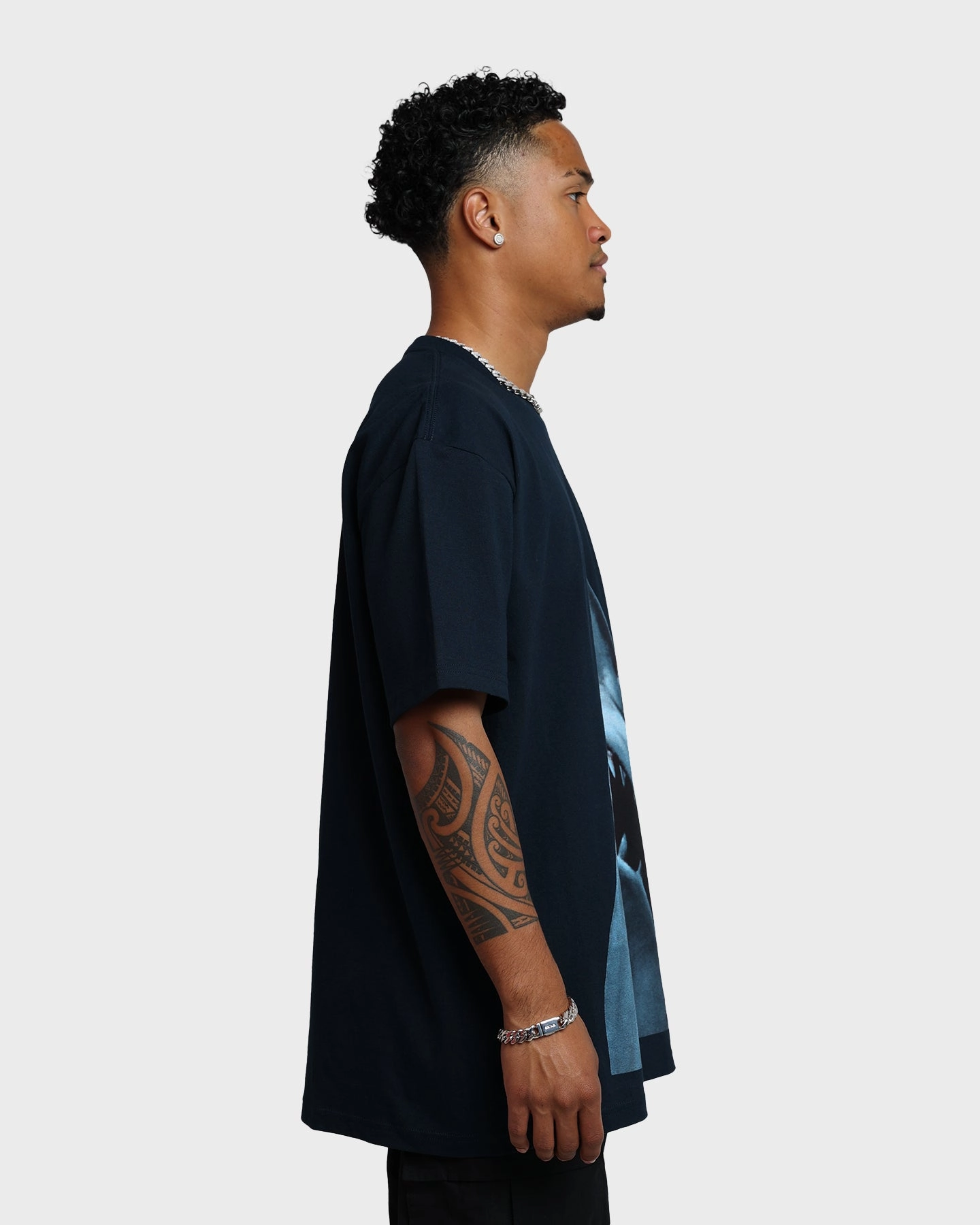 American Thrift X Jaws Jaws Vintage T-Shirt Navy Floral freshness