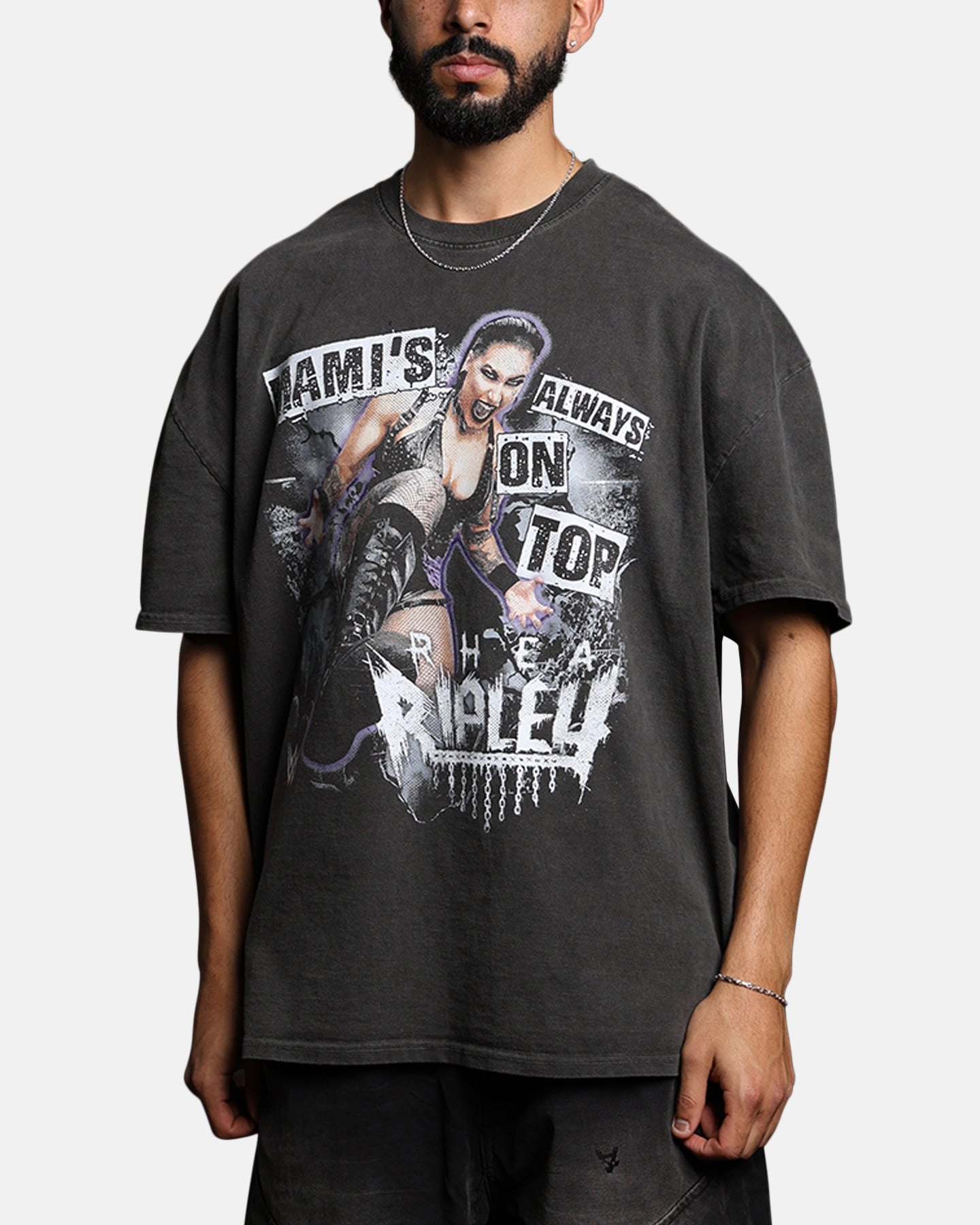 Culture Kings X WWE Rhea Ripley Vintage T-Shirt Black Wash Street Smart