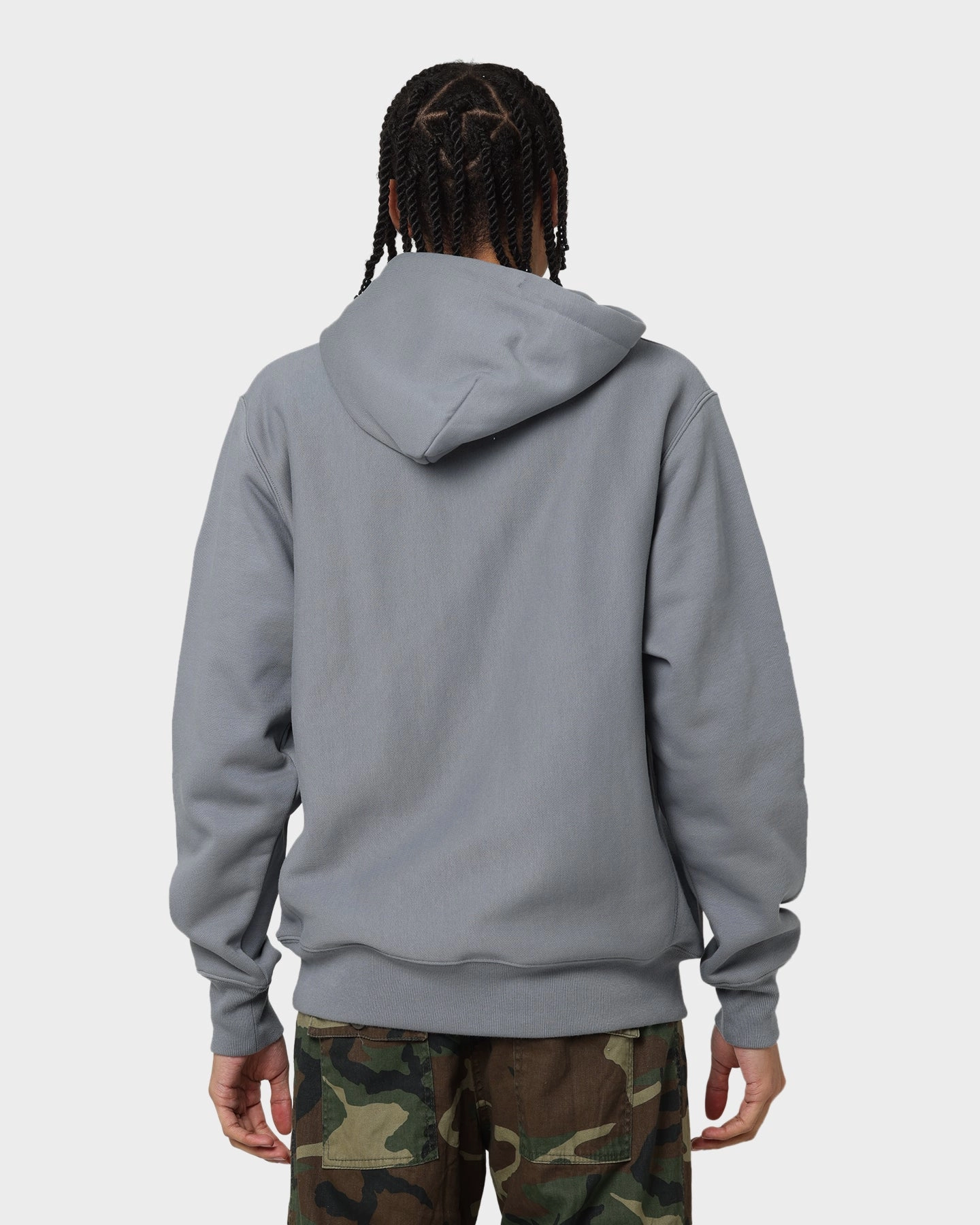Champion Reverse Weave Arch Logo Hoodie Calico Grey non adjustable theater performance