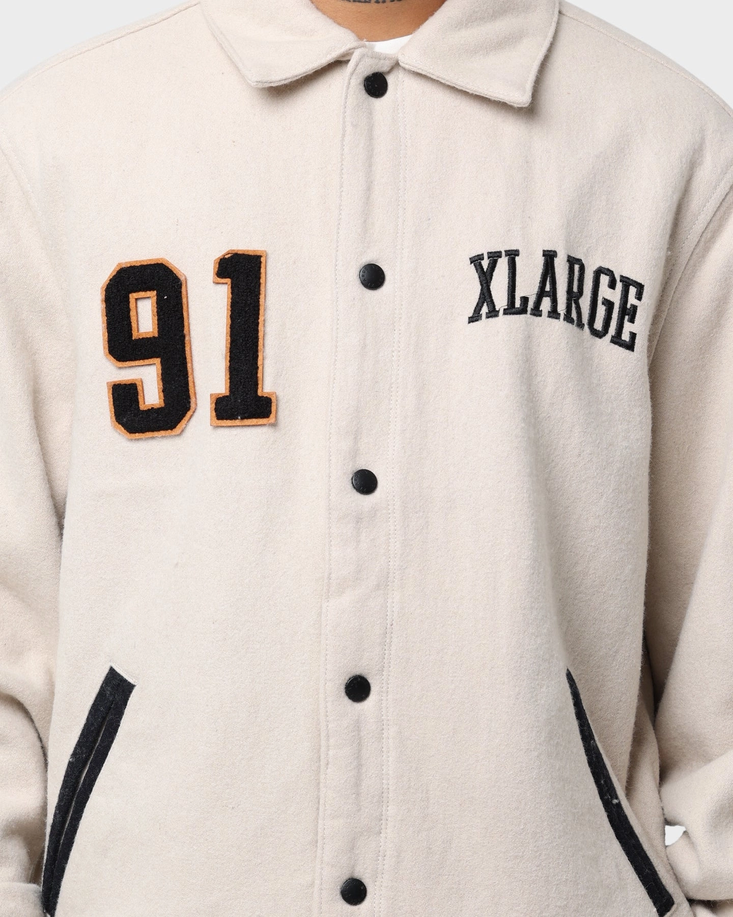 Taped Zipper Closures XLARGE Varsity Club Jacket Grey