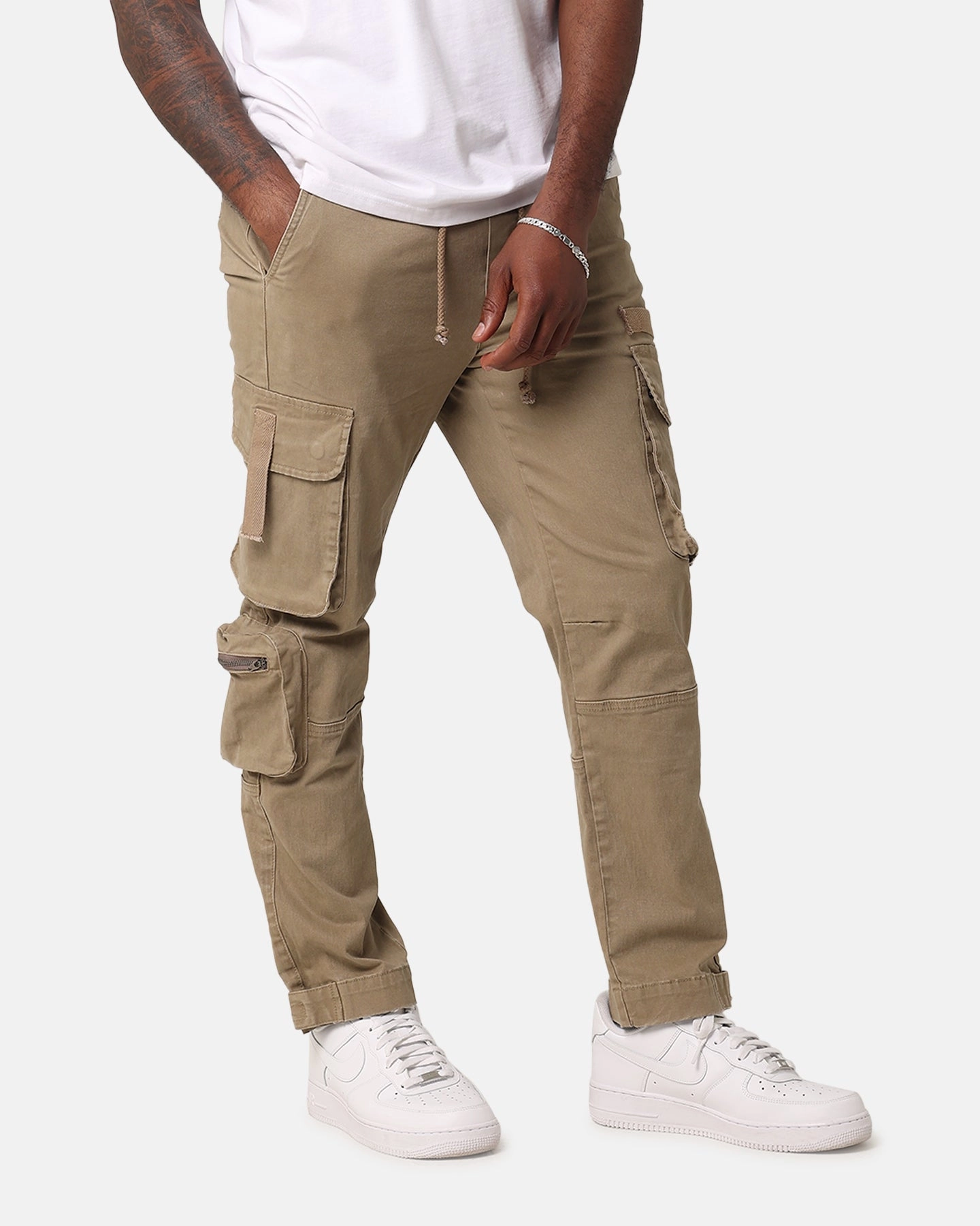 XXIII Drew Utility Jogger Tan DoubleLayeredFabric Dressy look