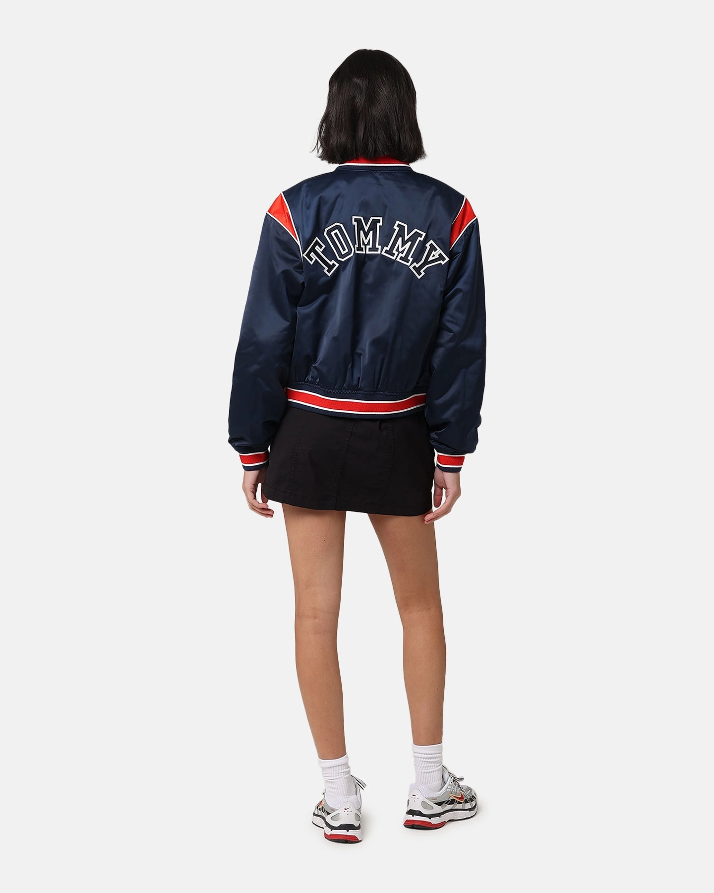 Tear Resistant Fabric Surf Tommy Jeans Women's TJW Archive Games Satin Bomber Jacket Twilight Indigo